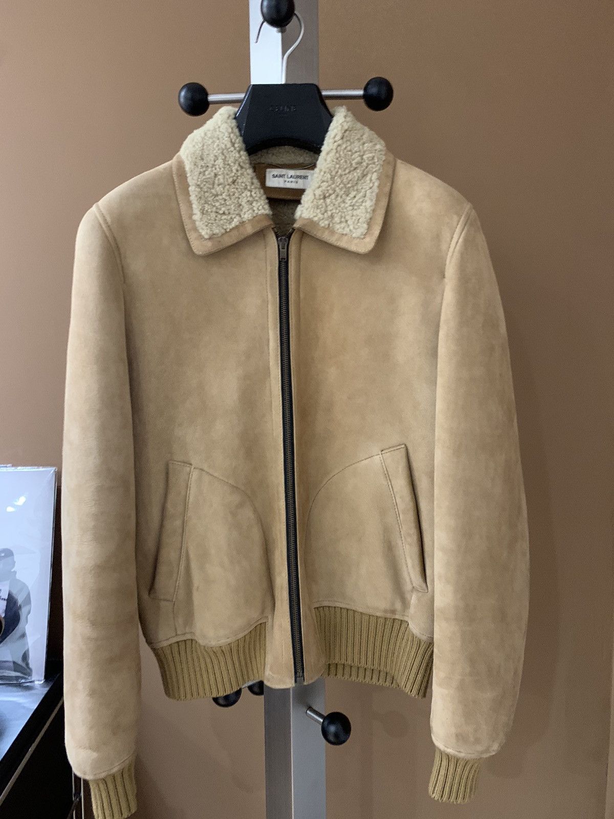 Saint Laurent 2015FW Tabacco shearling coat