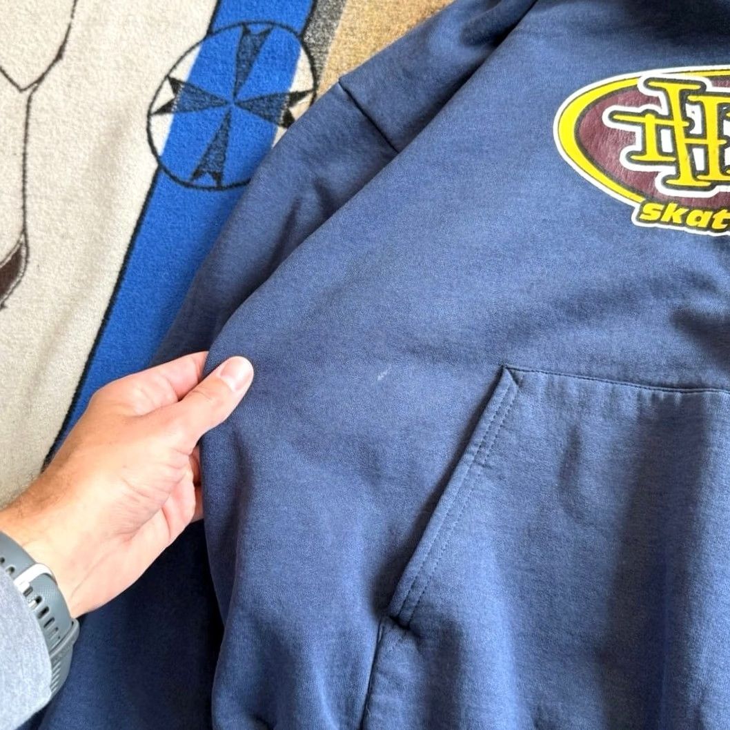 Hanes VINTAGE Hanes Hoodie Sweatshirt Large Medium Y2K 90s Skater Skate Blue Men Long Sleeve Pullover Grunge 90s Theme Size US L / EU 52-54 / 3 - 5 Thumbnail