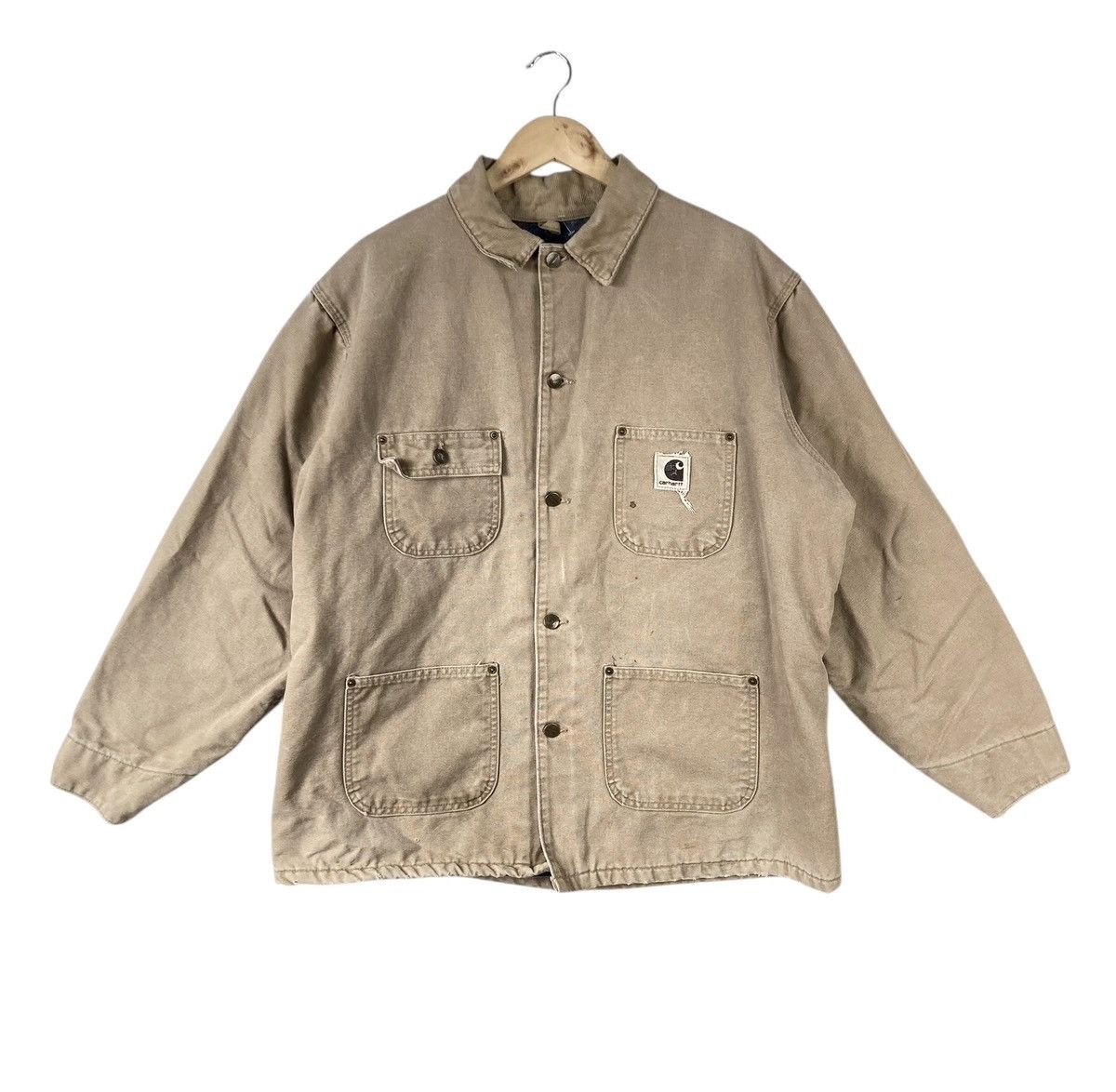 Vintage Carhartt Chore Blanket Linen Duck Jacket Made in Usa