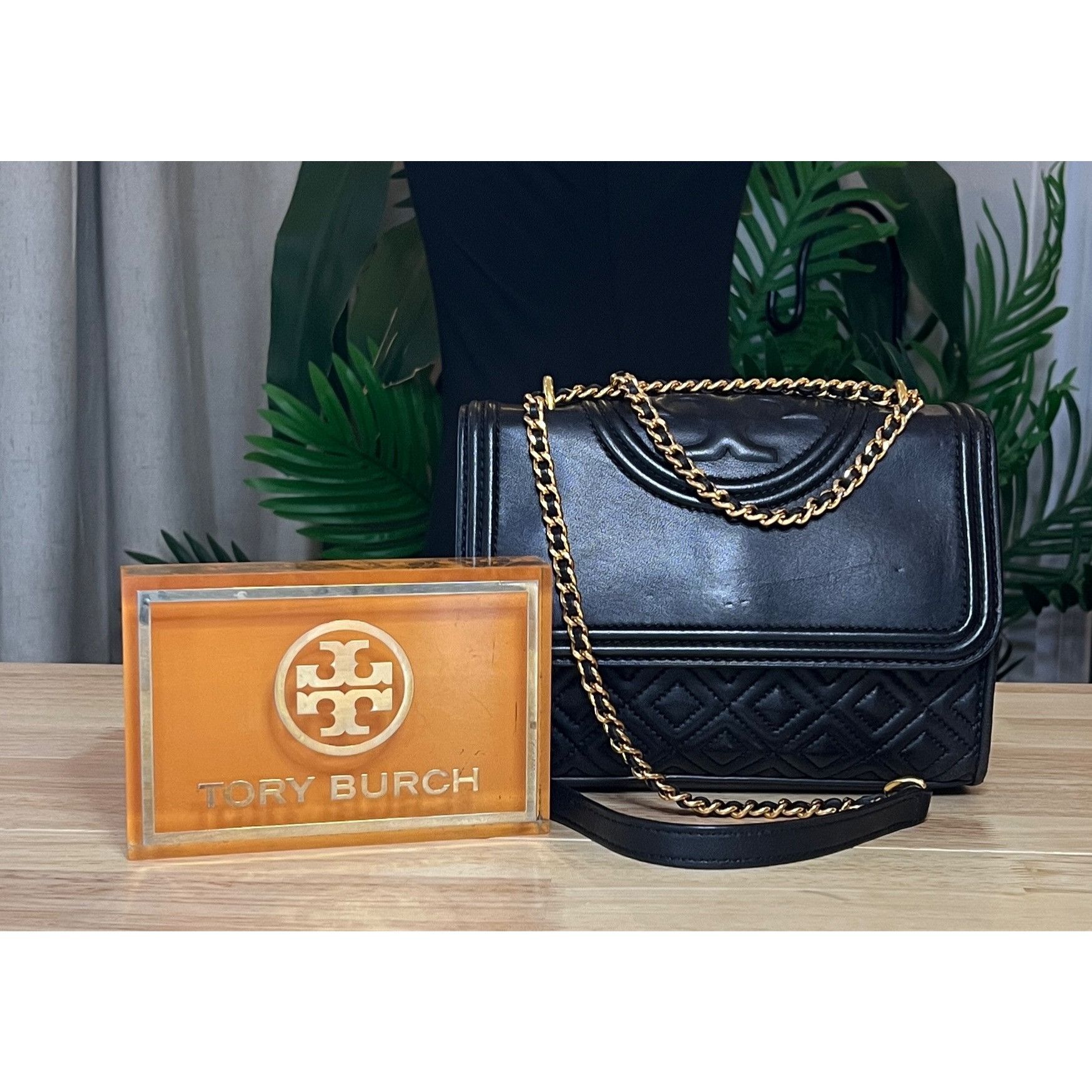 Tory Burch AUTHENTIC TORY BURCH Black Fleming Quilted Leather Handbag Size ONE SIZE - 1 Thumbnail