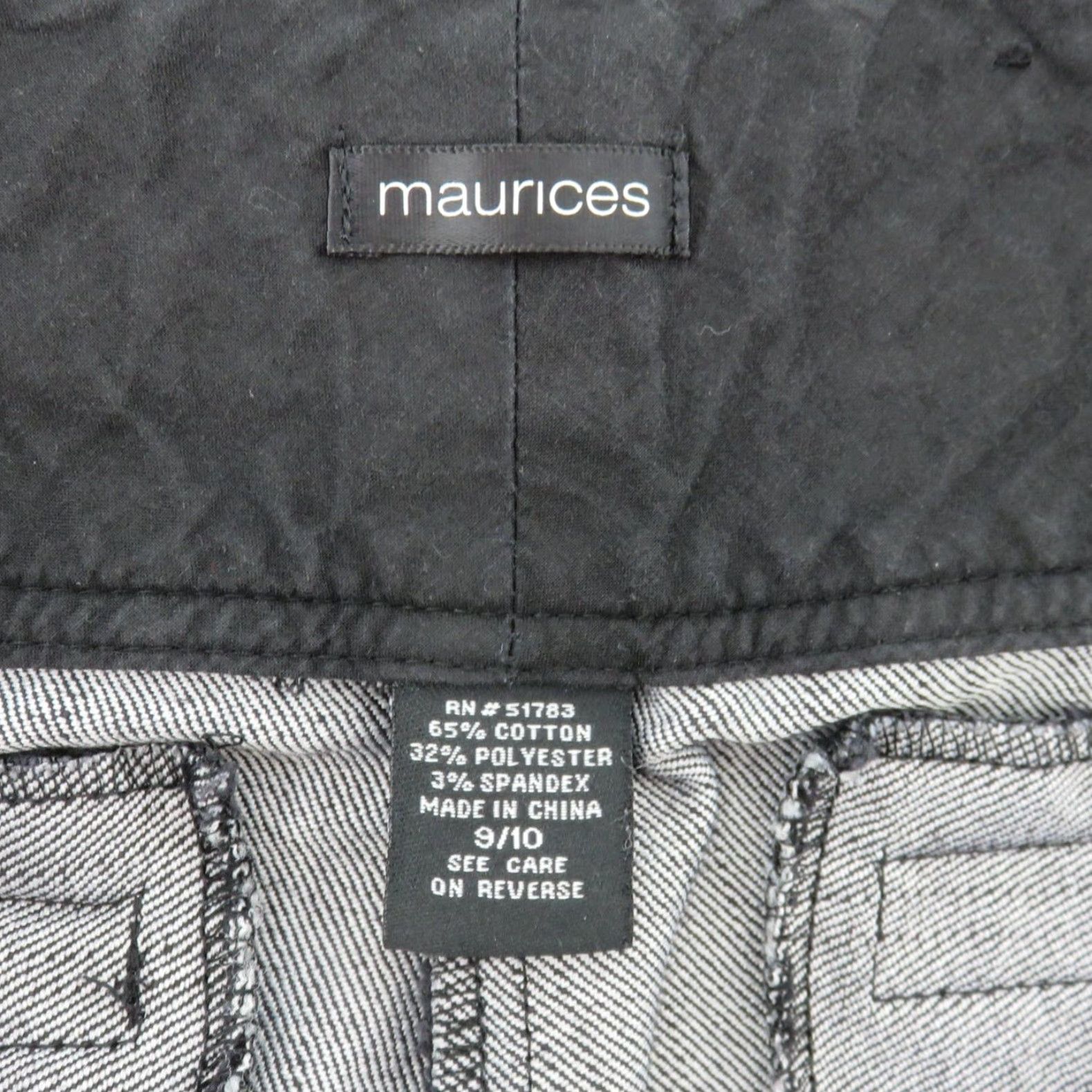 Vintage Maurices Women 10 Juniors 9 Dark Blue Gray Denim Flat Front Trouser Pants Y2K Size 32" / US 10 / IT 46 - 7 Thumbnail