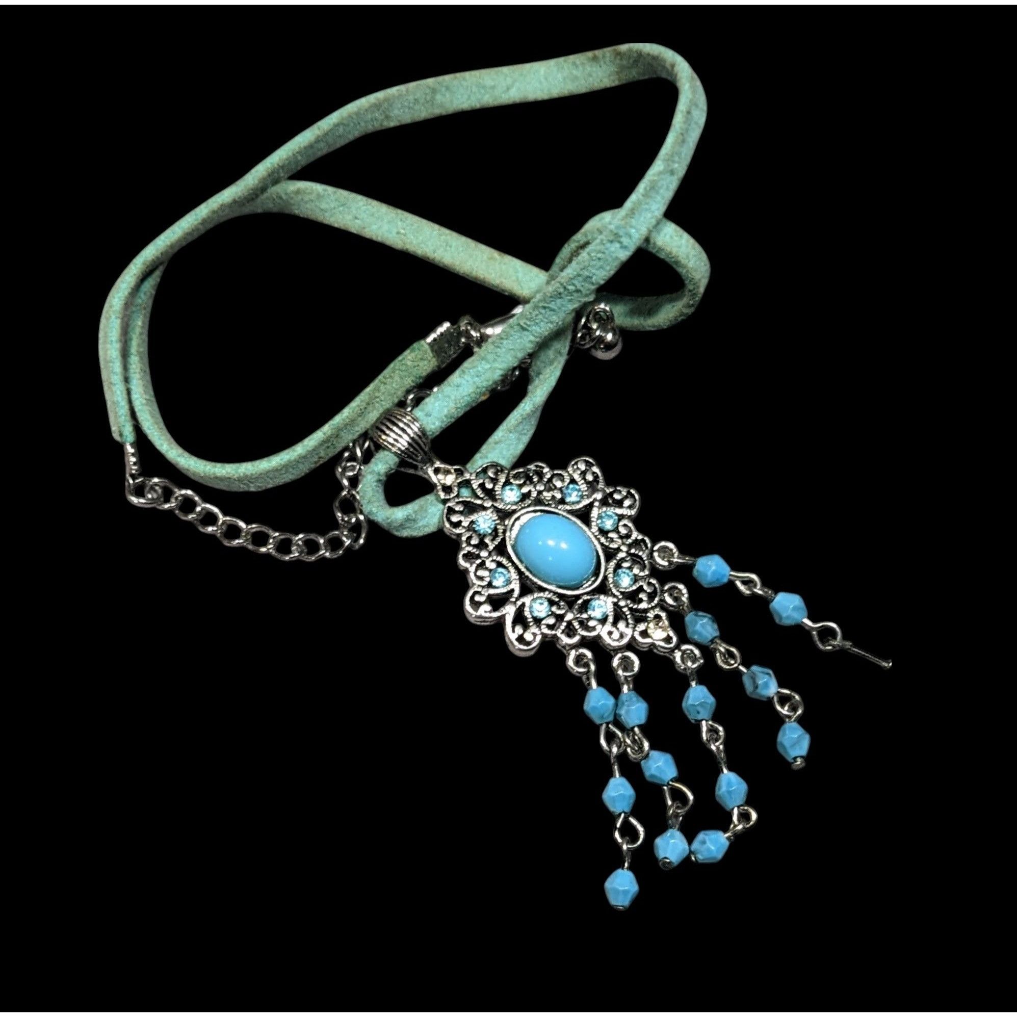 Other Bohemian Princess Blue Gemmed And Beaded Tassel Necklace Size ONE SIZE - 1 Thumbnail