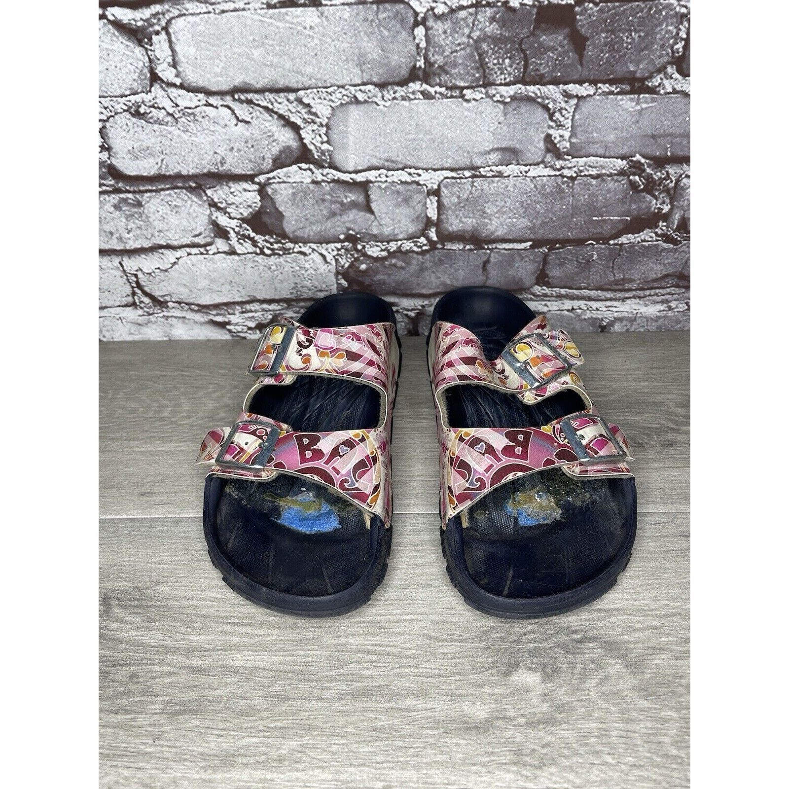 Birkenstock Birki’s Bay Heart Floral Arizona Pink Slides Sandals Women S Size US 10.5 / IT 40.5 - 12 Thumbnail