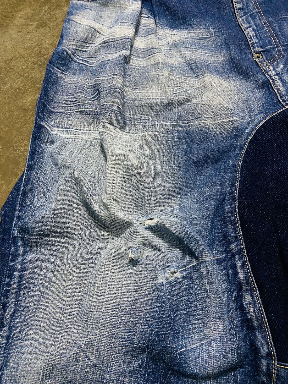 Japanese Brand Glamb Drop Crotch Distressed Denim Jeans Size US 38 / EU 54 - 6 Thumbnail