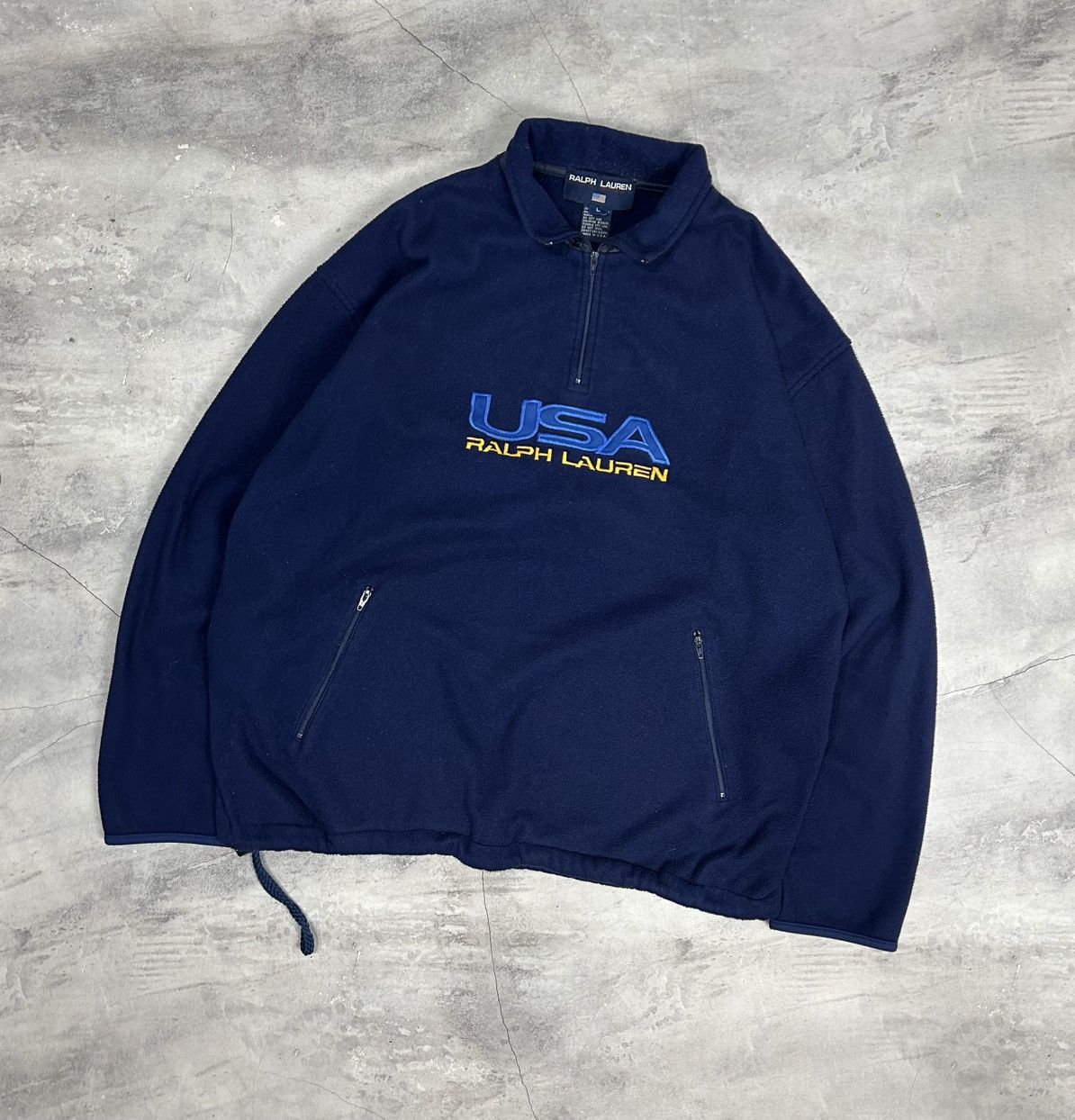 Polo Ralph Lauren Vintage Fleece Polo Ralph Lauren USA Sport Big Logo Size US L / EU 52-54 / 3 - 1 Thumbnail