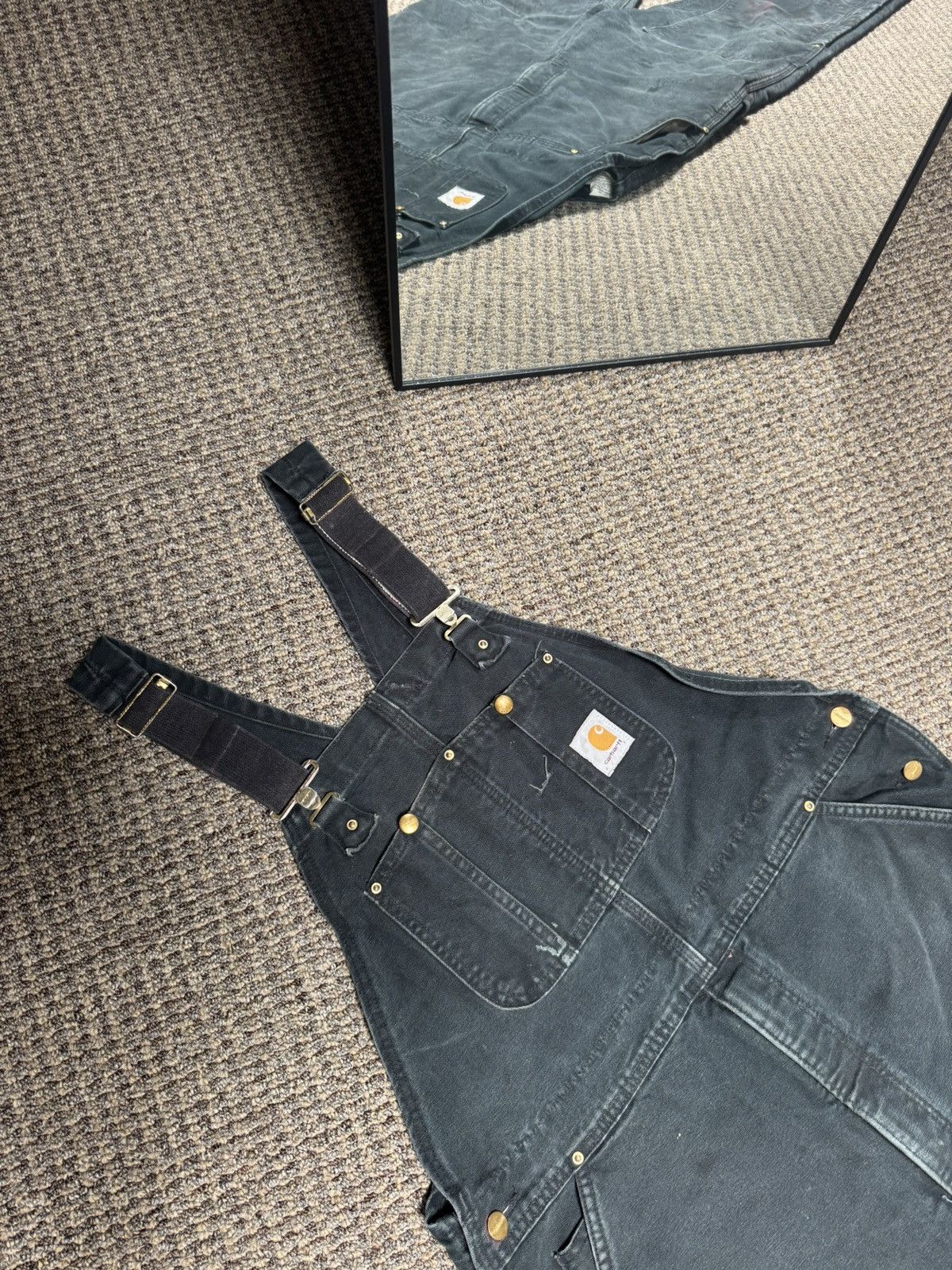 Carhartt Vintage Men’s Carhartt Work Black Double 90s Knee Size US 36 / EU 52 - 9 Thumbnail
