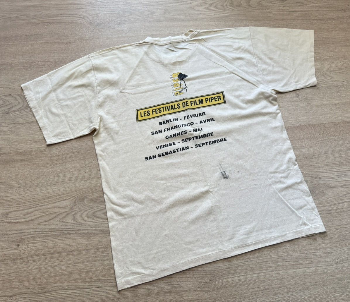 Vintage Vintage 90’s Piper Champagne Movie Festivals Cannes T-Shirt Size US XL / EU 56 / 4 - 6 Thumbnail