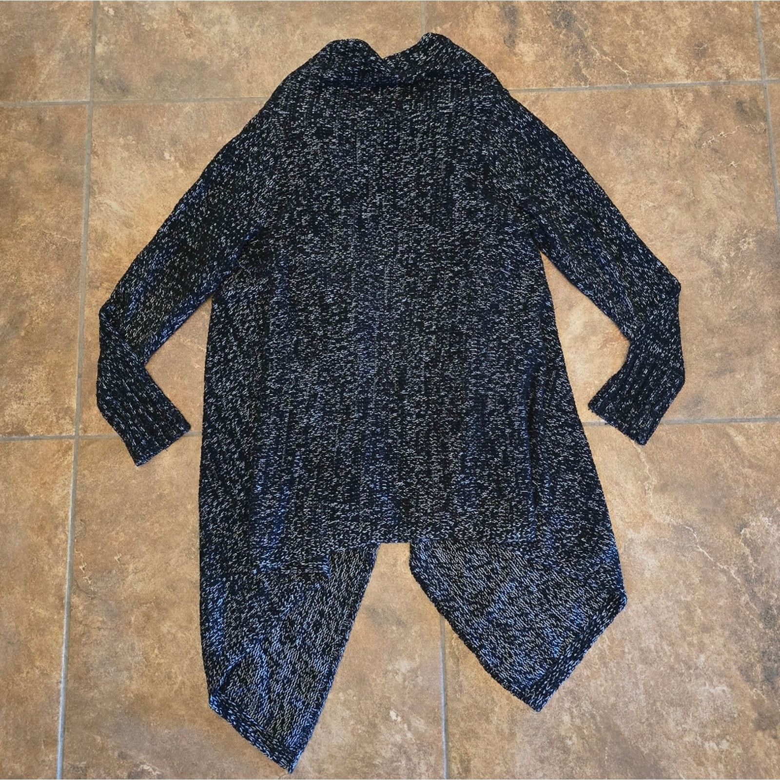 Merona Black Speckled | MERONA | Draped Duster Cardigan Size S / US 4 / IT 40 - 2 Thumbnail