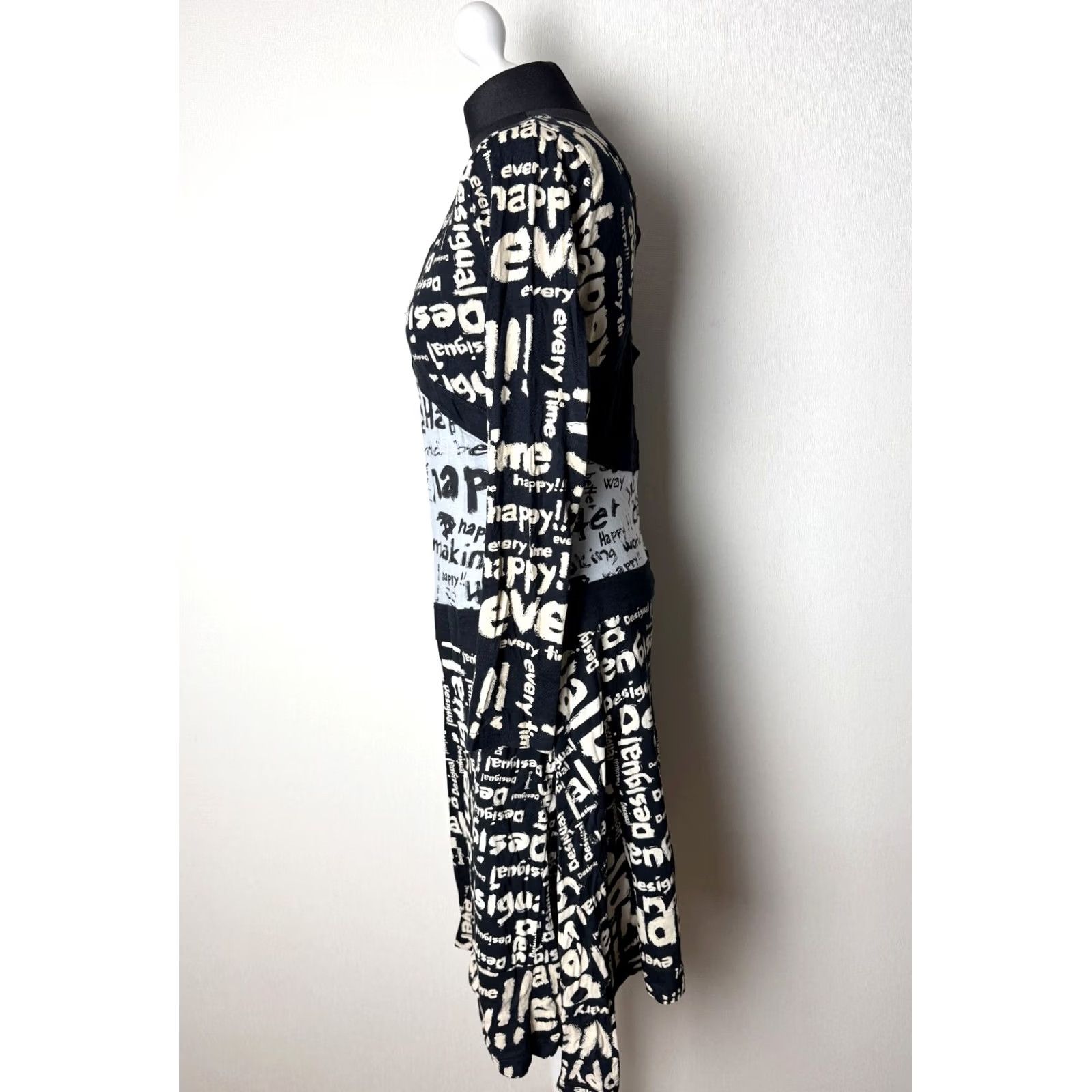 Desigual Desigual Dress Womens L A-Line Dress Black Knee Length 101 cm Desigual Womens L Dress - Mens? Size L / US 10 / IT 46 - 2 Thumbnail