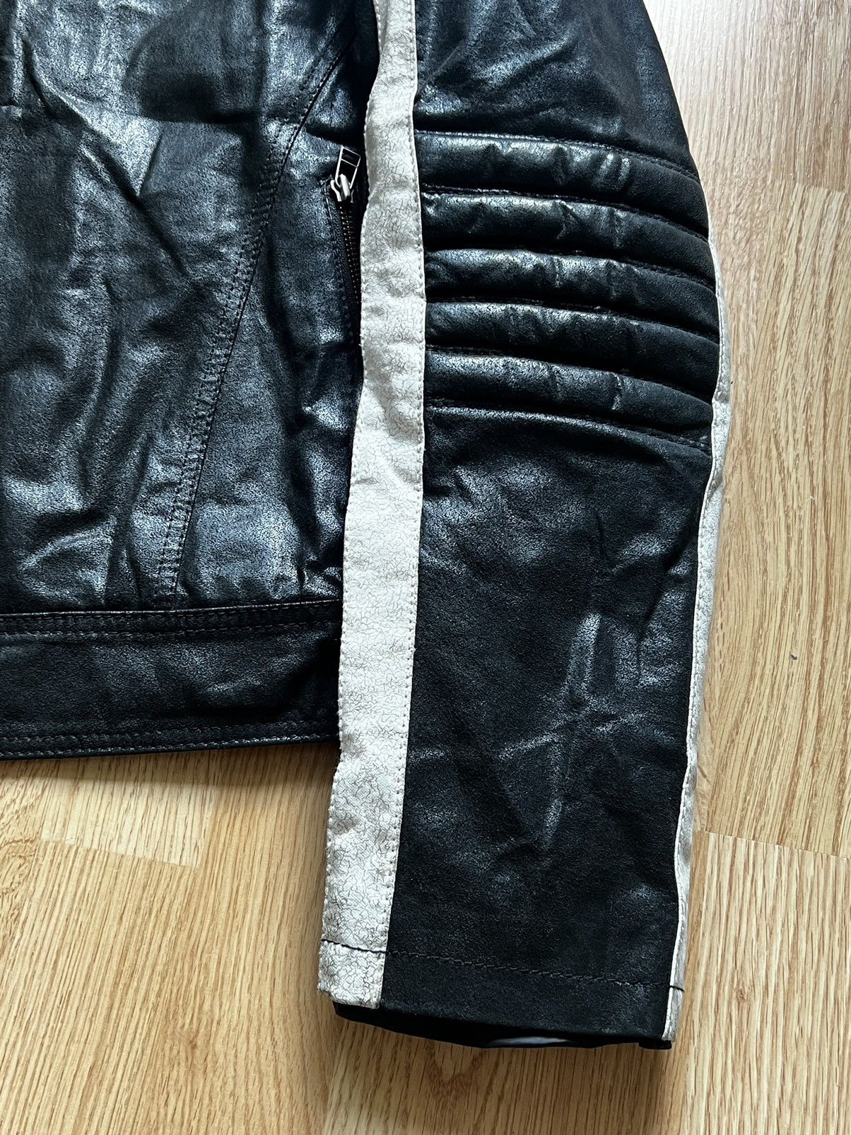 Other Striped Moto Racing Leather Jacket Size M Size US M / EU 48-50 / 2 - 3 Thumbnail