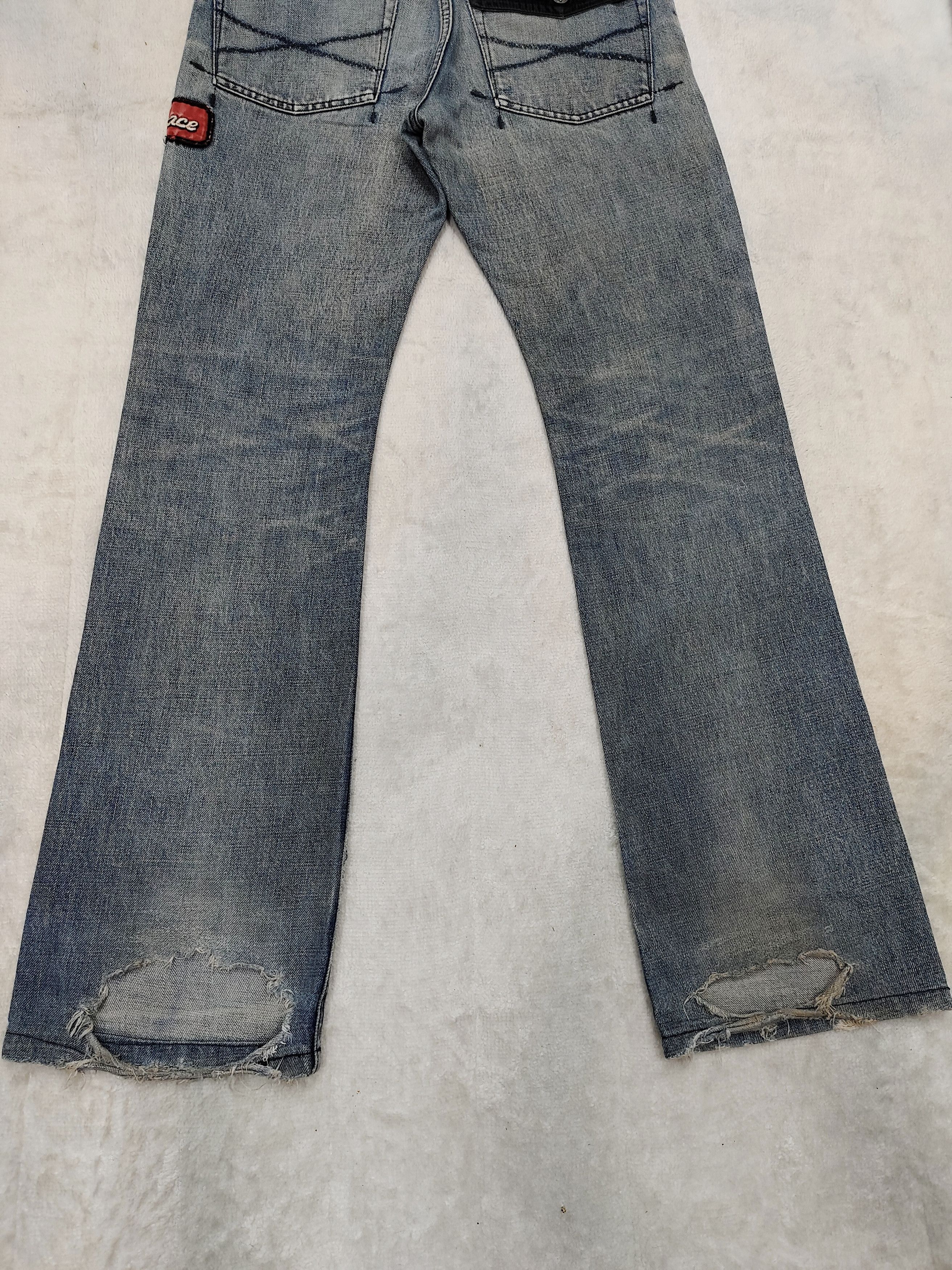 Roar ROAR🇯🇵 Punk "Love Peace" Crossgun Distressed Wash Jeans Size US 30 / EU 46 - 8 Thumbnail