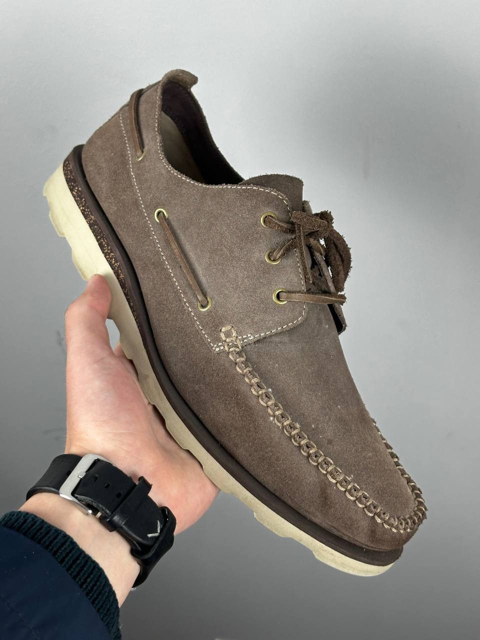 Clarks Clarks Wallabee Dakin Row Suede Beige Tan Slip Ons Size US 11.5 / EU 44-45 - 9 Thumbnail