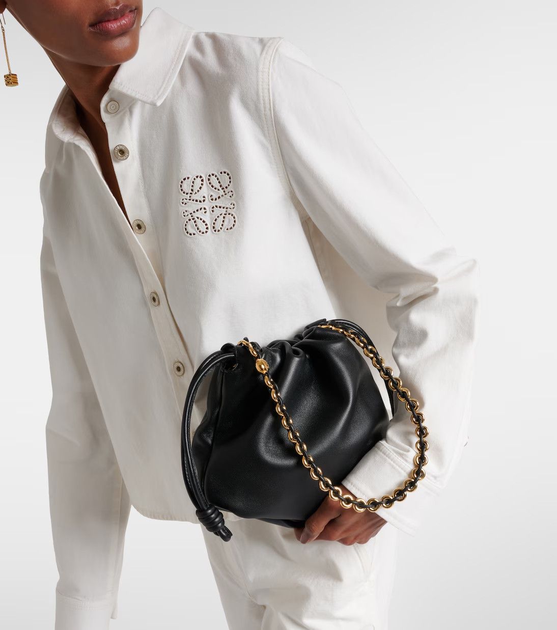 Loewe LOEWE x Paula's Ibiza Flamenco black leather shoulder bag Size ONE SIZE - 5 Thumbnail