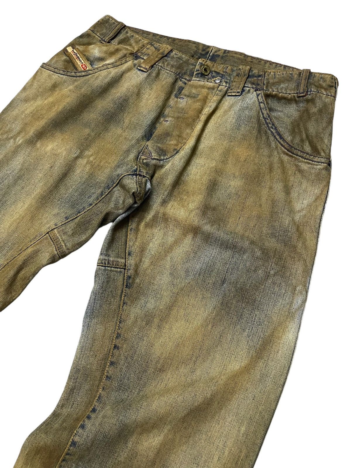 Diesel × Hysteric Glamour Vintage Diesel TrompeL’oeil Loose Baggy Mud Wash Jeans Size US 33 - 9 Thumbnail