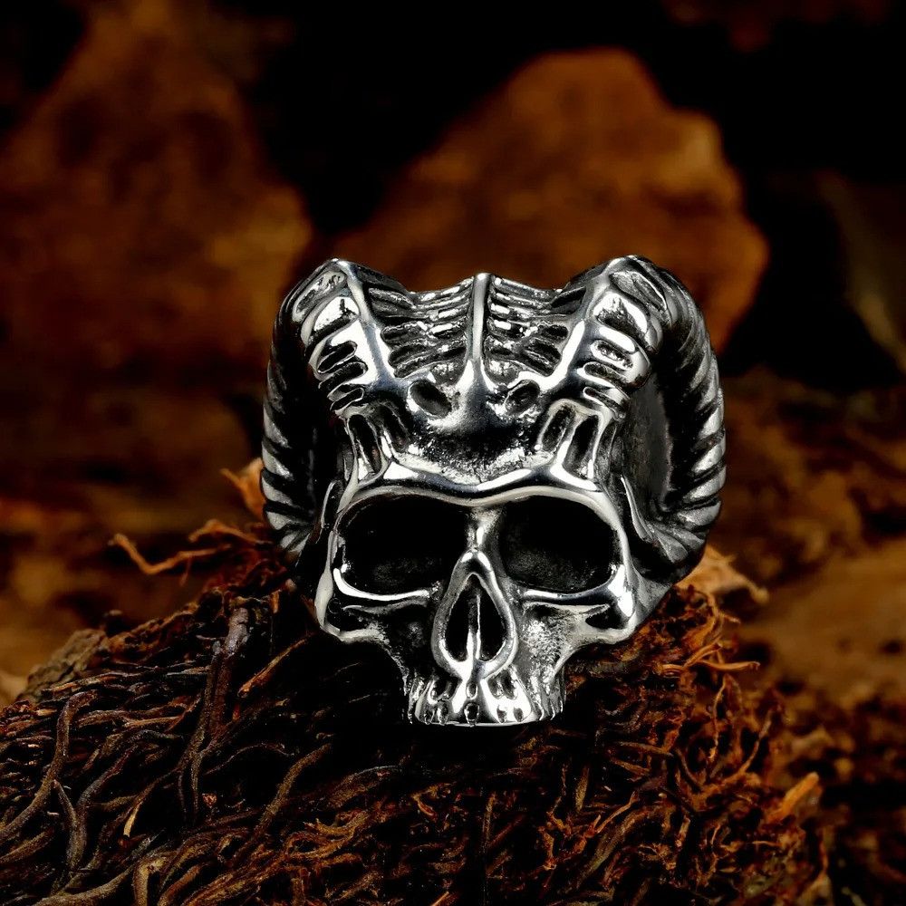 Jewelry Skull Stainless Steel Halloween Ring Size ONE SIZE - 4 Thumbnail