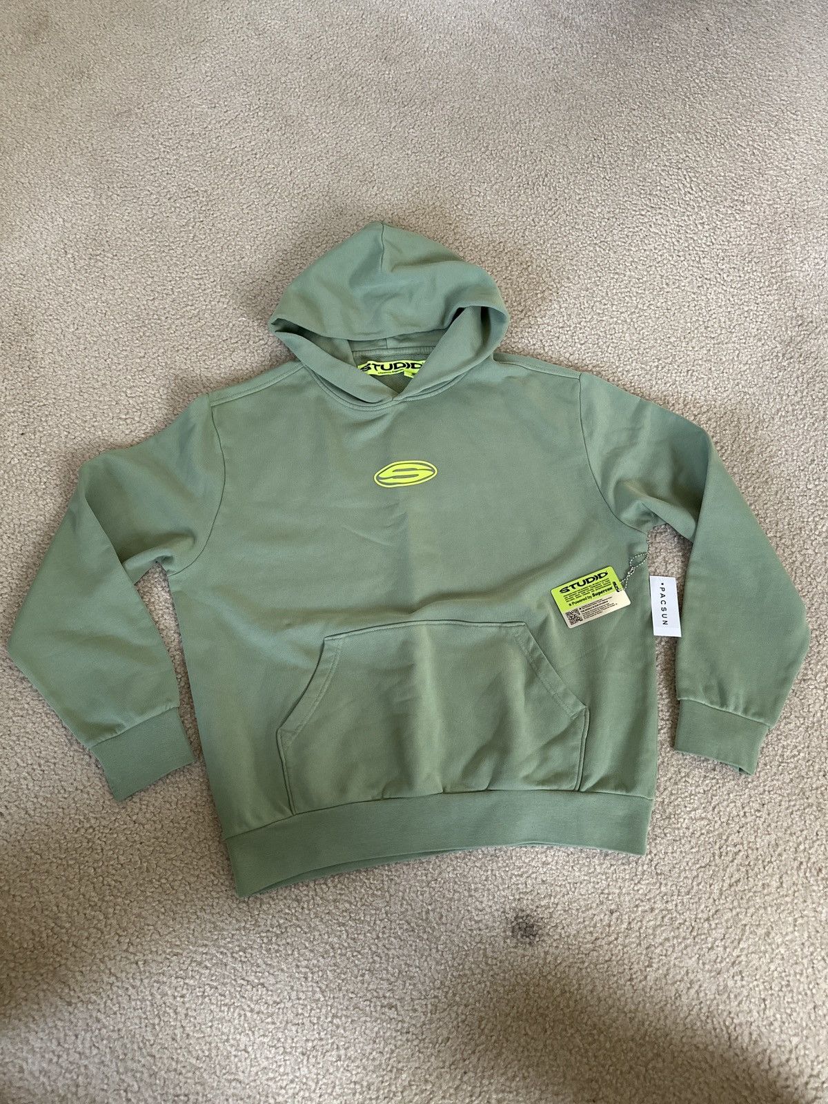 STUDIOUS Studio supervsn studios logo print boxy terry hoodie matcha Size US M / EU 48-50 / 2 - 1 Thumbnail