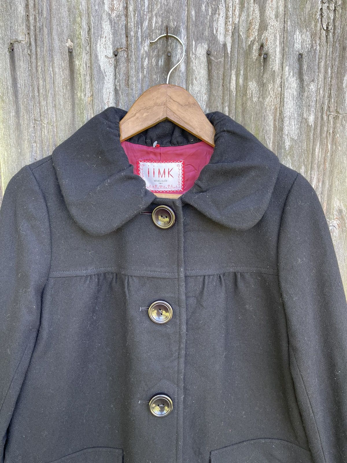 Designer II MK Mikhel Klein Paris Black Wool Blend Coat Size M / US 6-8 / IT 42-44 - 2 Thumbnail