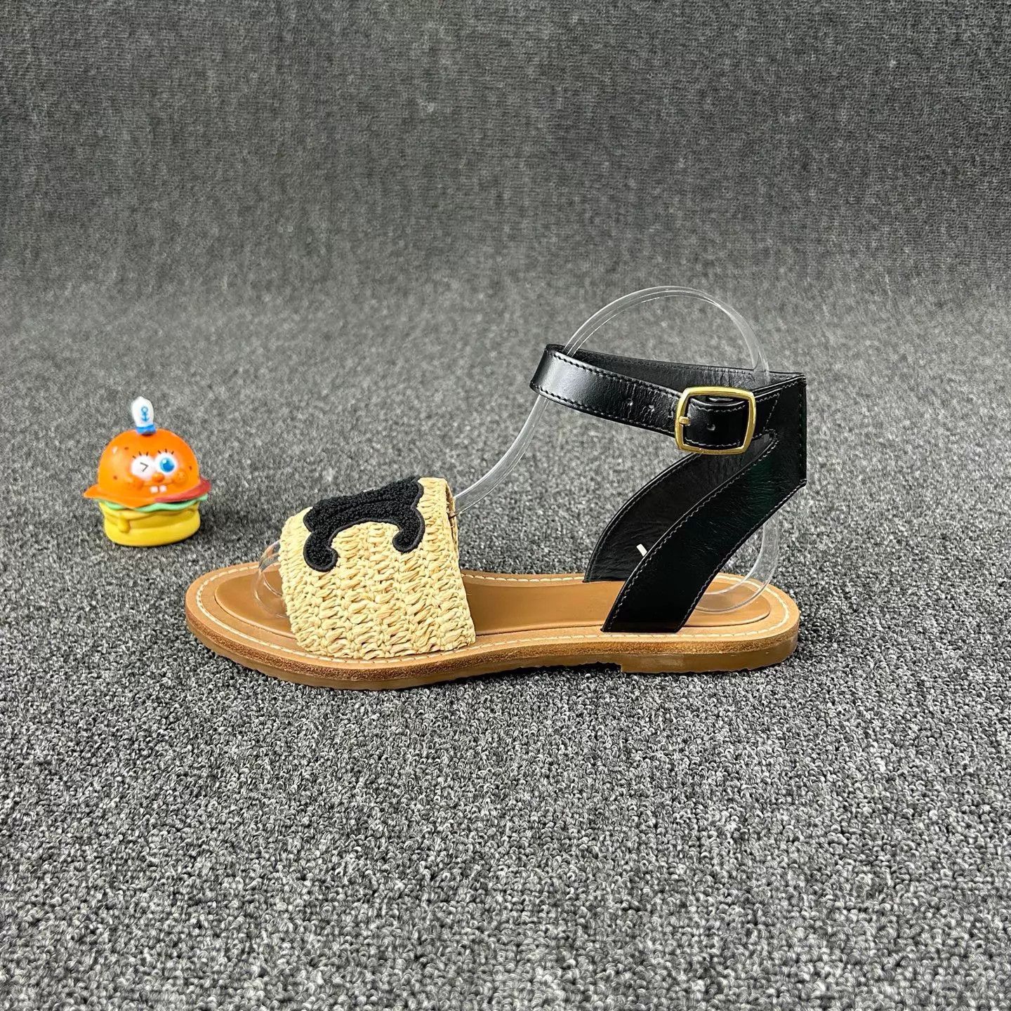 Chanel Celine Straw & Leather Double C Sandals 36 Size US 5.5 / IT 35.5 - 3 Thumbnail