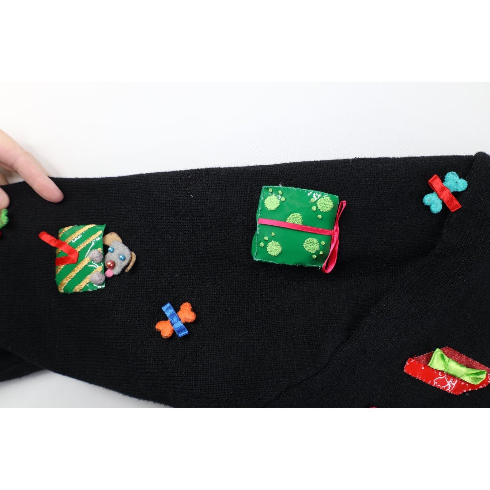 Vintage Vintage Y2K Michael Simon Christmas Dog Cardigan Sweater Size L / US 10 / IT 46 - 4 Thumbnail