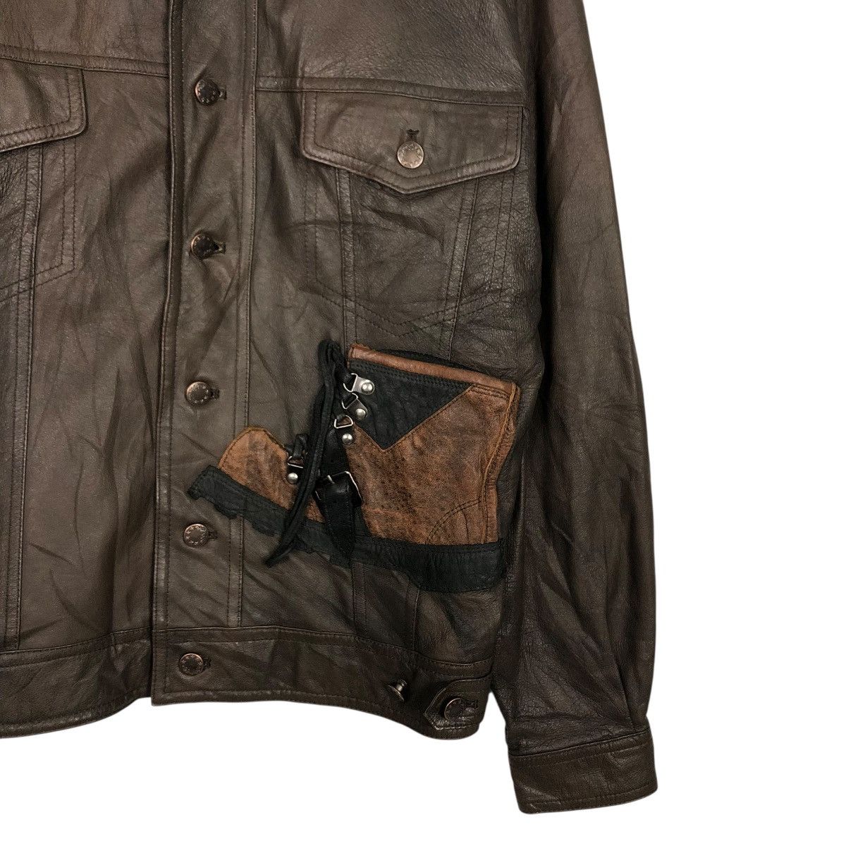 Japanese Brand 🔥VINTAGE BIKER LEATHER JACKET ALL THE WAY ISSEY MIYAKE Size US L / EU 52-54 / 3 - 7 Thumbnail