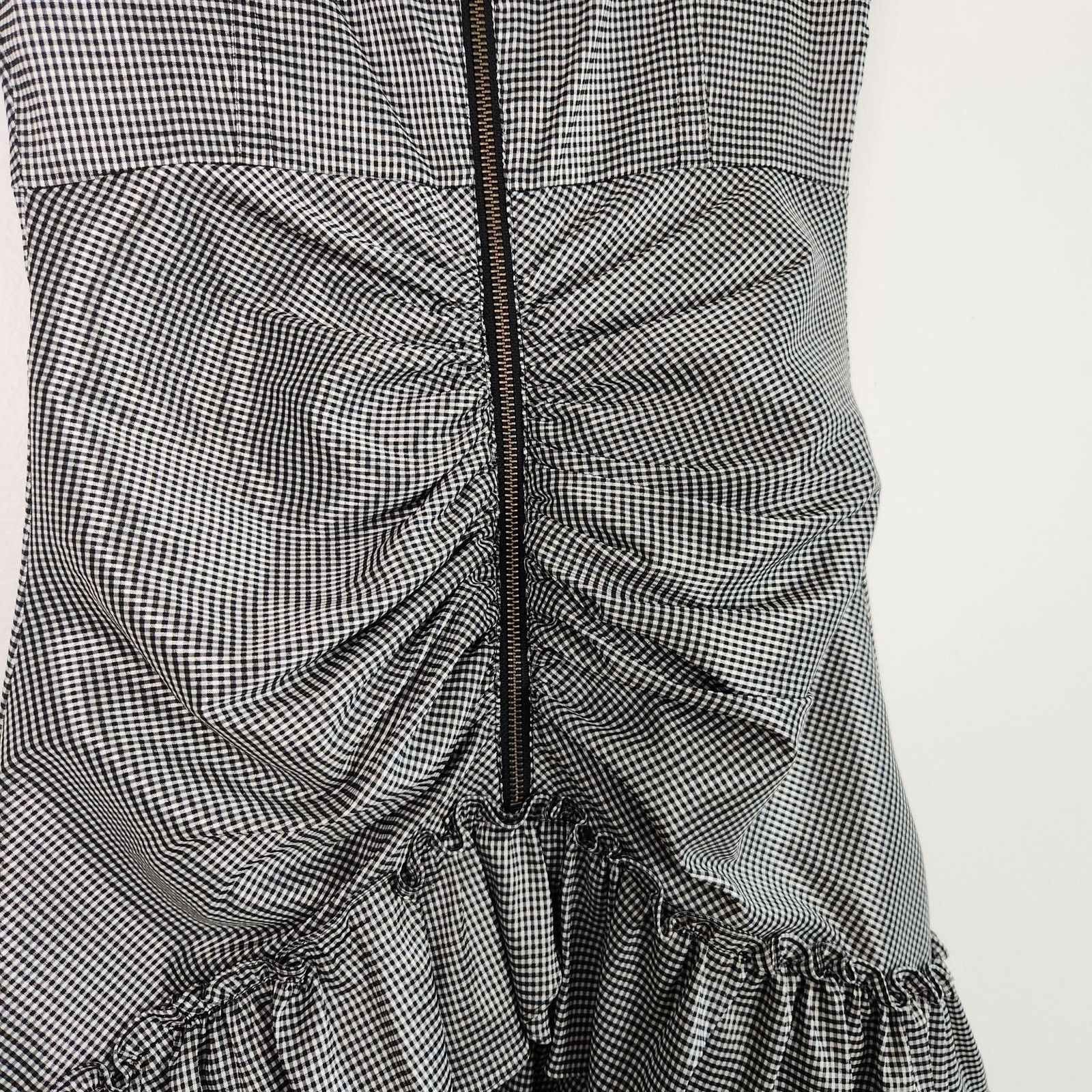 Betsey Johnson Betsey Johnson Ruffle Gingham Mini Dress Black and White 8 Size M / US 6-8 / IT 42-44 - 8 Thumbnail