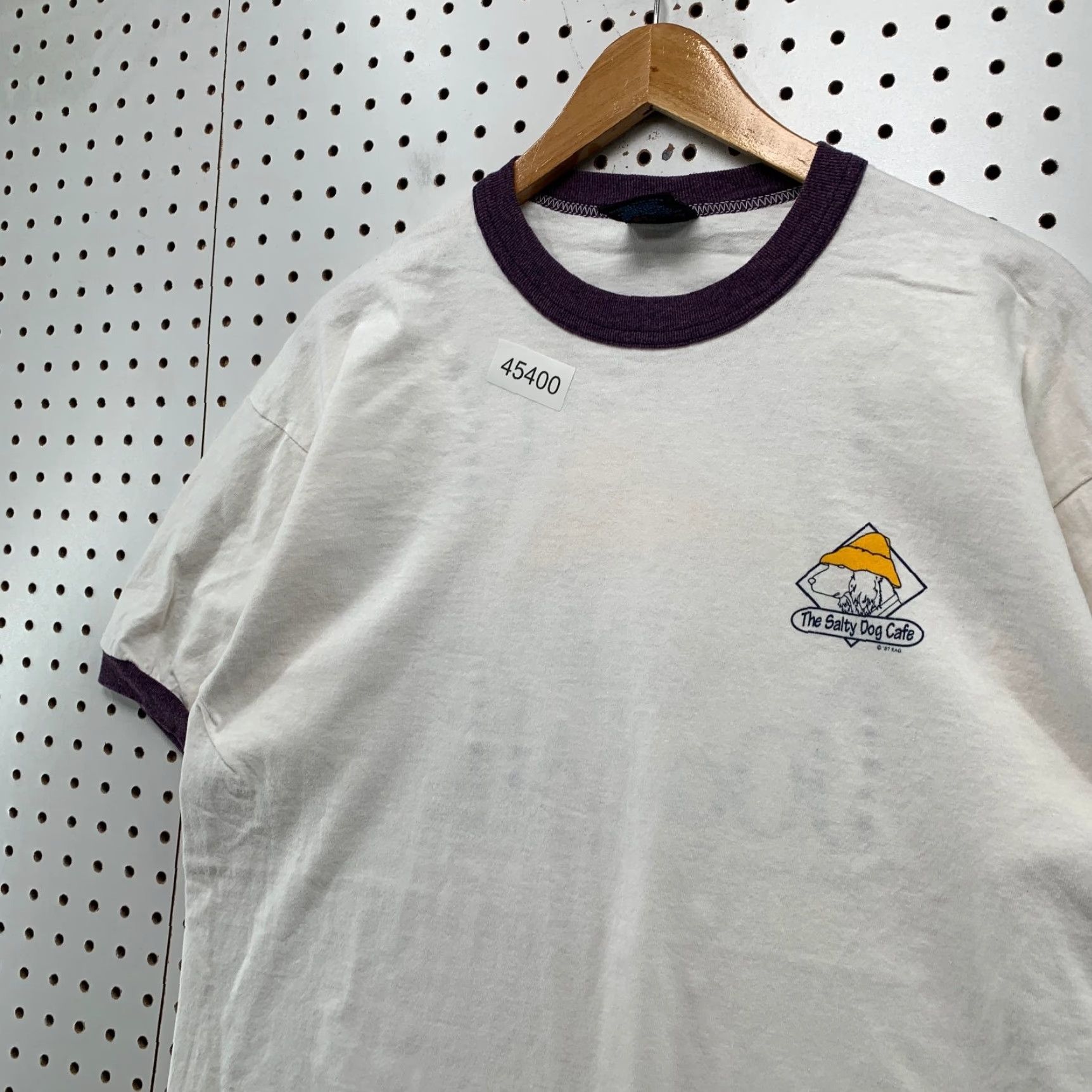 Soffe VINTAGE Salty Dog Cafe Shirt mens L White 80s Ringer Hilton Head 1987 Ringer Soffe Shirt Mens White 80s USA Size US L / EU 52-54 / 3 - 6 Thumbnail