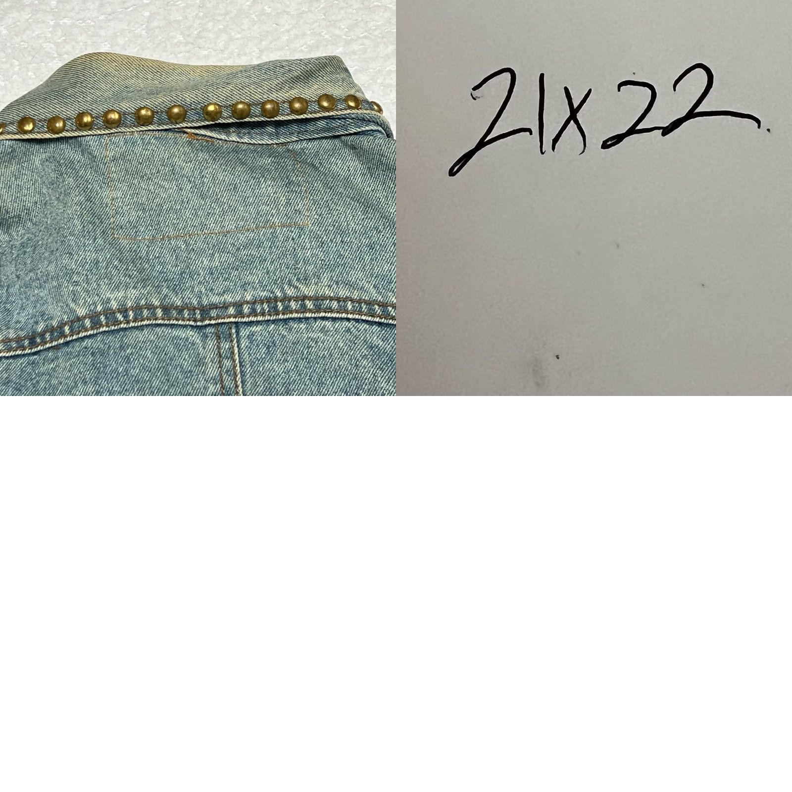 Denime VINTAGE Gazoz Beaded Bomber Jacket Blue Denim Large Women Size 36" / US 14 / IT 50 - 8 Thumbnail