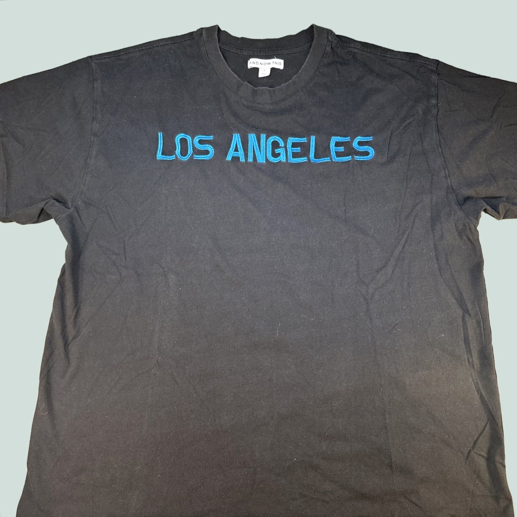 Vintage And Now This Los Angeles T-Shirt Mens Oversized-Fit Embroidered Angel XL Black Shirt Size US XL / EU 56 / 4 - 1 Thumbnail