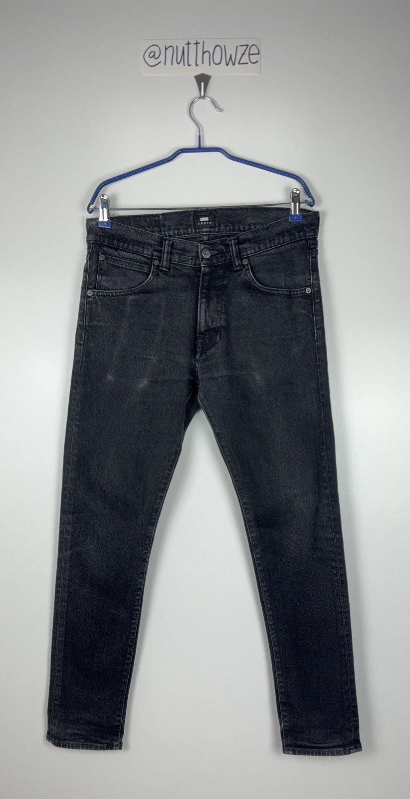 Designer × Edwin × Japanese Brand Edwin 32x30 Slim Tapered Black Wash Faded Cotton Denim Jeans Size US 32 / EU 48 - 1 Thumbnail