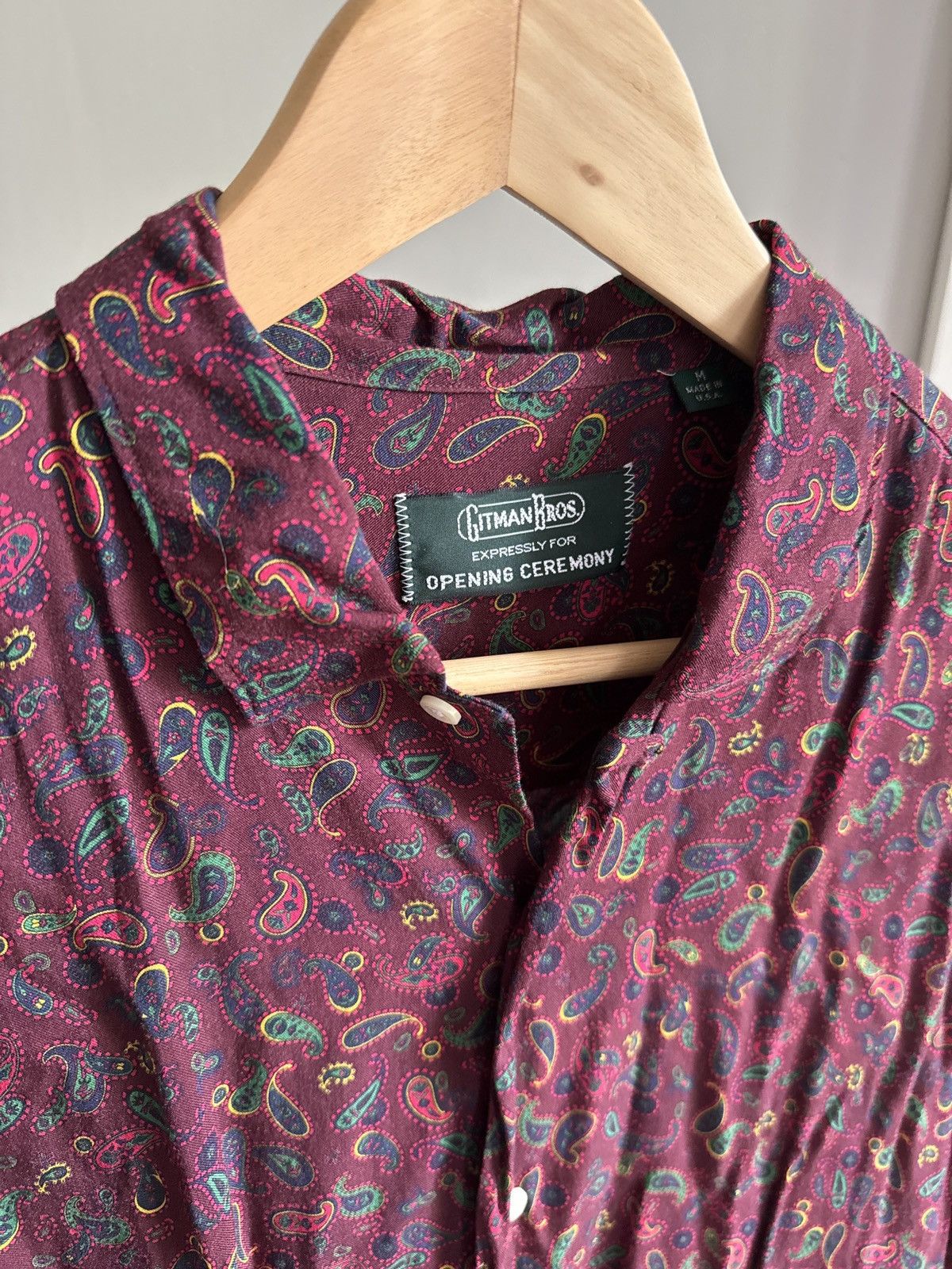 Gitman Bros. Vintage × Opening Ceremony Paisley rayon button up Size US M / EU 48-50 / 2 - 1 Thumbnail