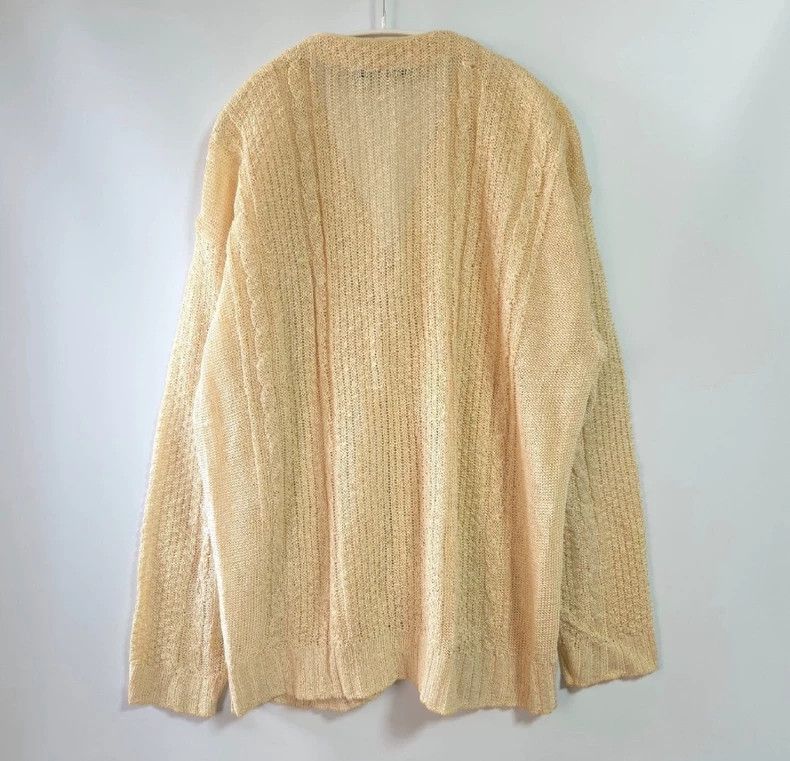 Issey Miyake Issey Miyake Yellow linen knitted cardigan Size M / US 6-8 / IT 42-44 - 2 Thumbnail