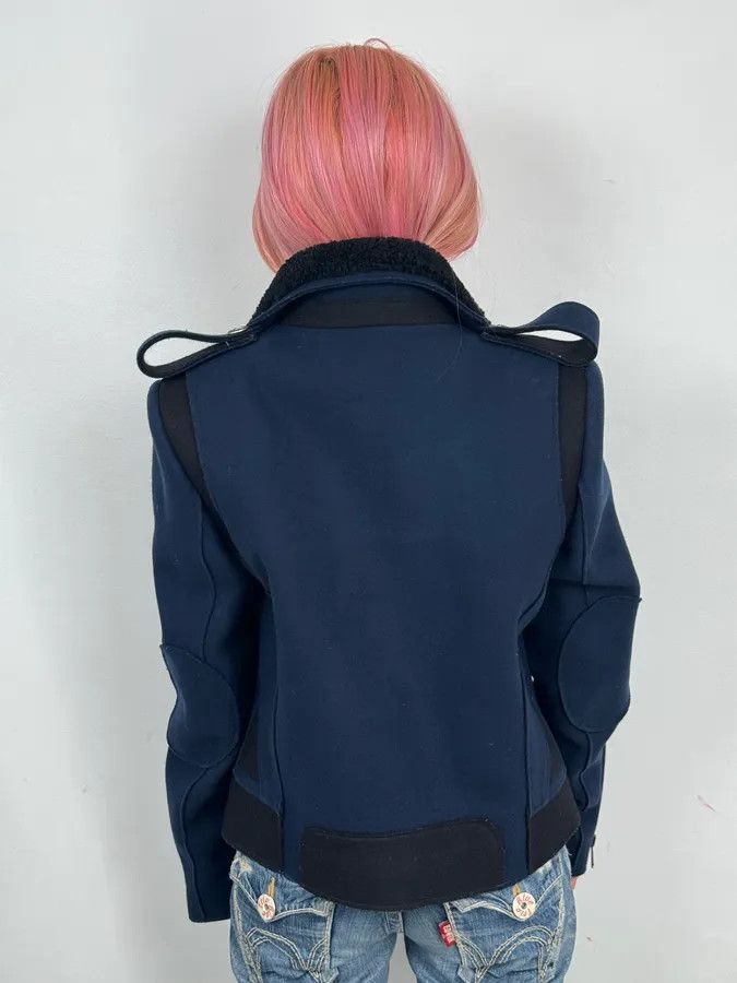 Balenciaga FW2007 Balenciaga Navy Wool Shearling Peacoat Jacket Size M / US 6-8 / IT 42-44 - 3 Thumbnail