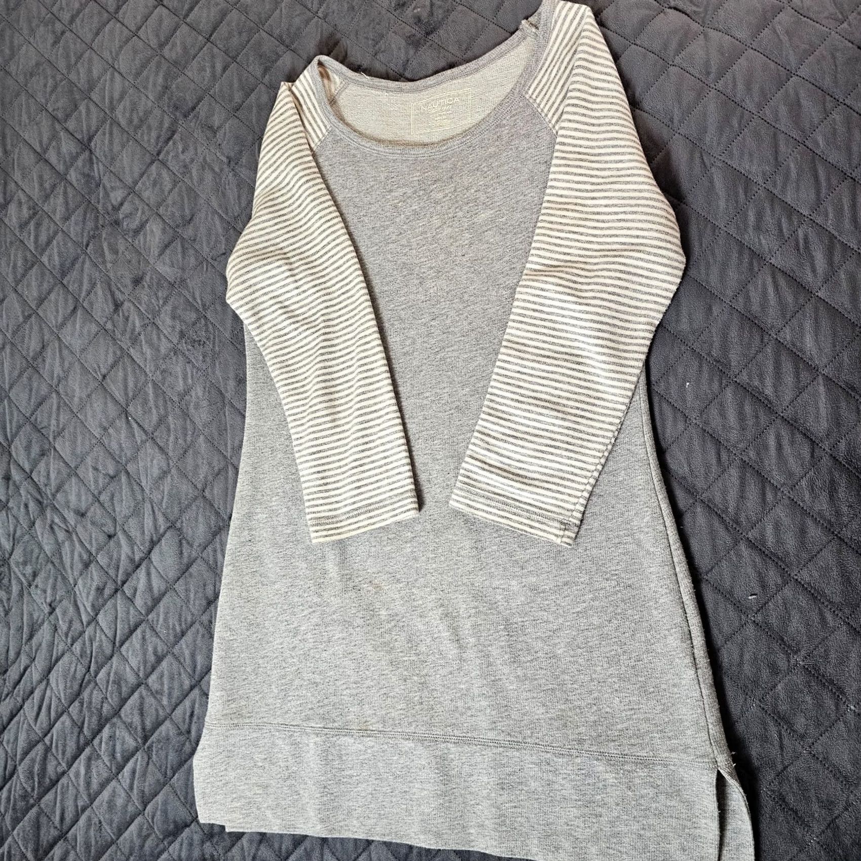 Nautica Nautica Nightie Gown Striped 3/4 Sleeve Gray S Ladies Sleepwear070 Size ONE SIZE - 6 Thumbnail