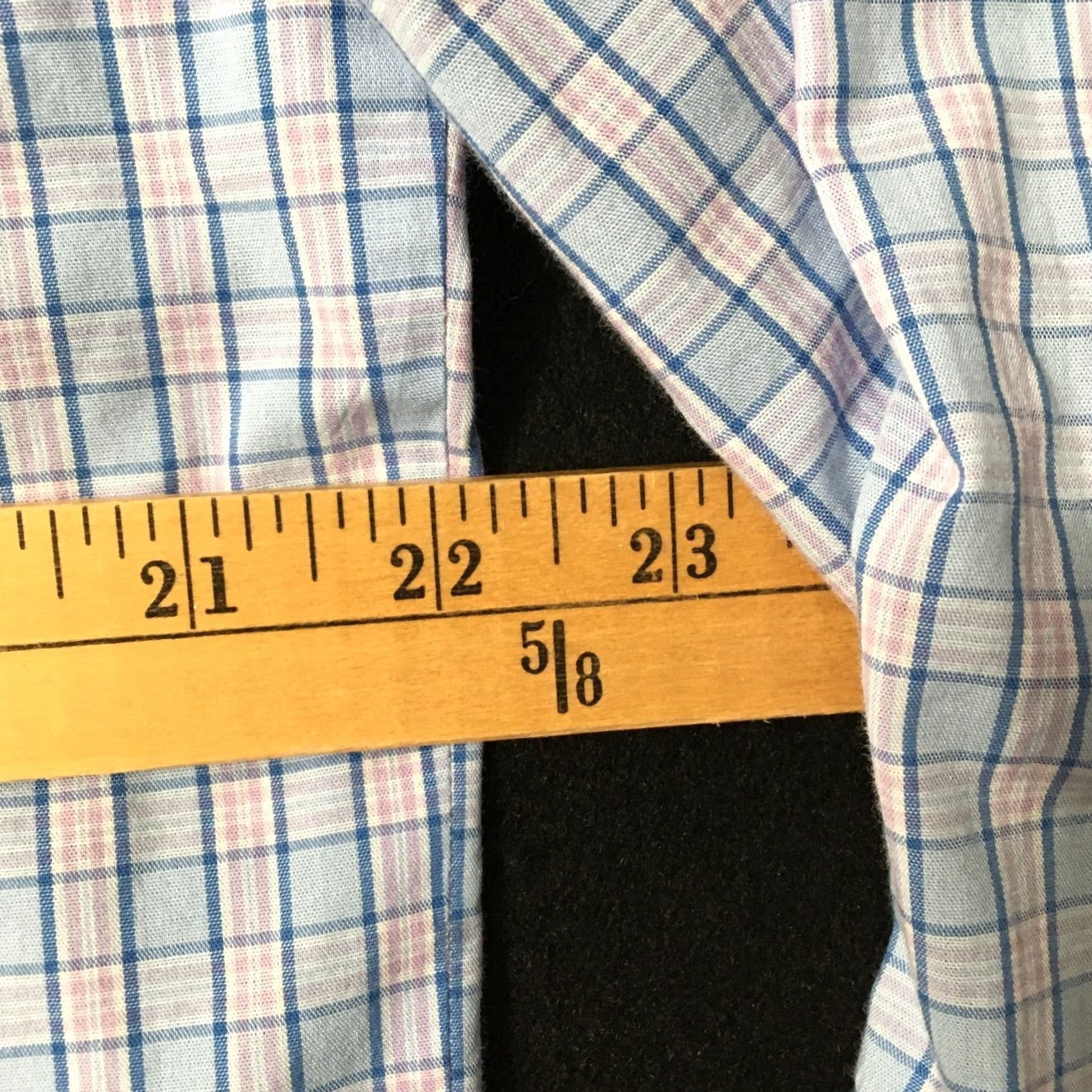 Stafford Stafford Dress Shirt Mens 16.5 32/33 Blue Pink Button Up Easy Care Travel Shirt Mens Dress Shirt Blue 16.5x32/33 Regular Cotton Polyester Button Up Size 46R - 5 Thumbnail