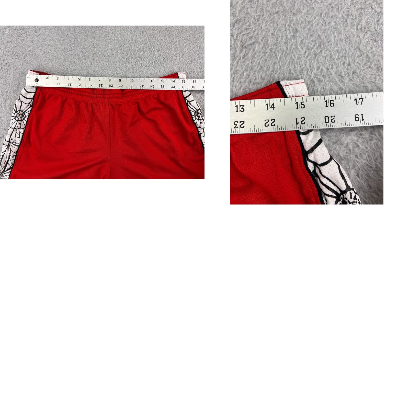 Nike Nike Shorts Womens Large Red White Running Jogging Polyester DriFit Spiderweb Size 36" / US 14 / IT 50 - 9 Thumbnail