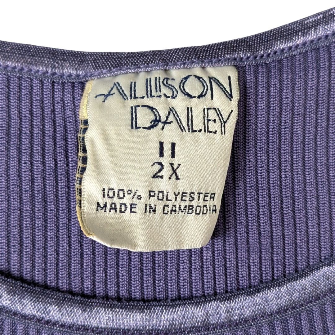 Vintage Vintage Allison Daley Plus Size Ribbed Sleeveless Blouse Size XXL / US 16-18 / IT 52-54 - 3 Thumbnail