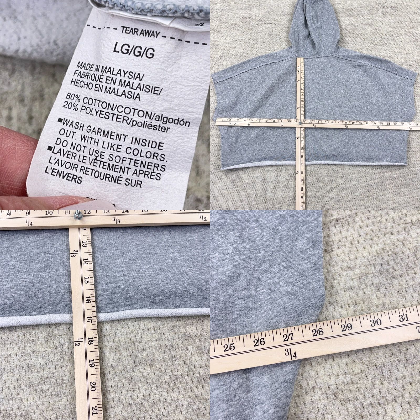 Under Armour VINTAGE Under Armour Project Rock Hoodie Shirt Men L Gray Sleeveless Cropped Logo Size US L / EU 52-54 / 3 - 8 Thumbnail