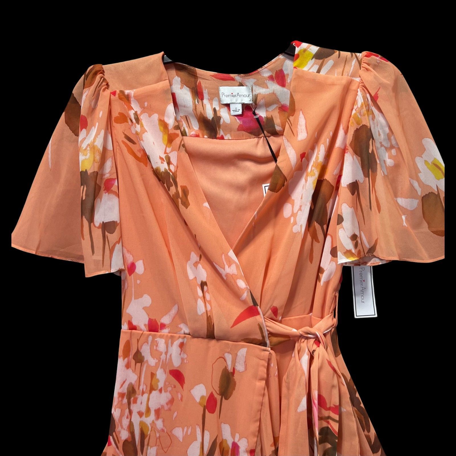 Other Premier Amour - Women's Short Sleeve Floral Midi Fit + Flare Size XS / US 0-2 / IT 36-38 - 15 Thumbnail