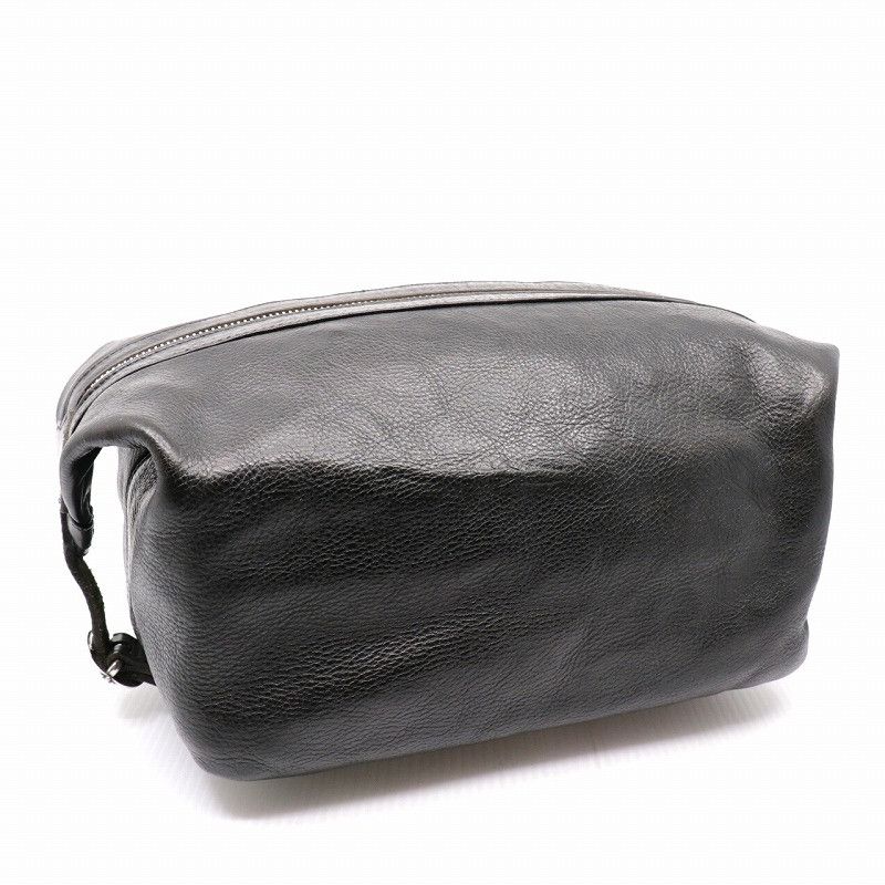 image of Chrome Hearts Leather Toiletry Bag in Black, Women's
