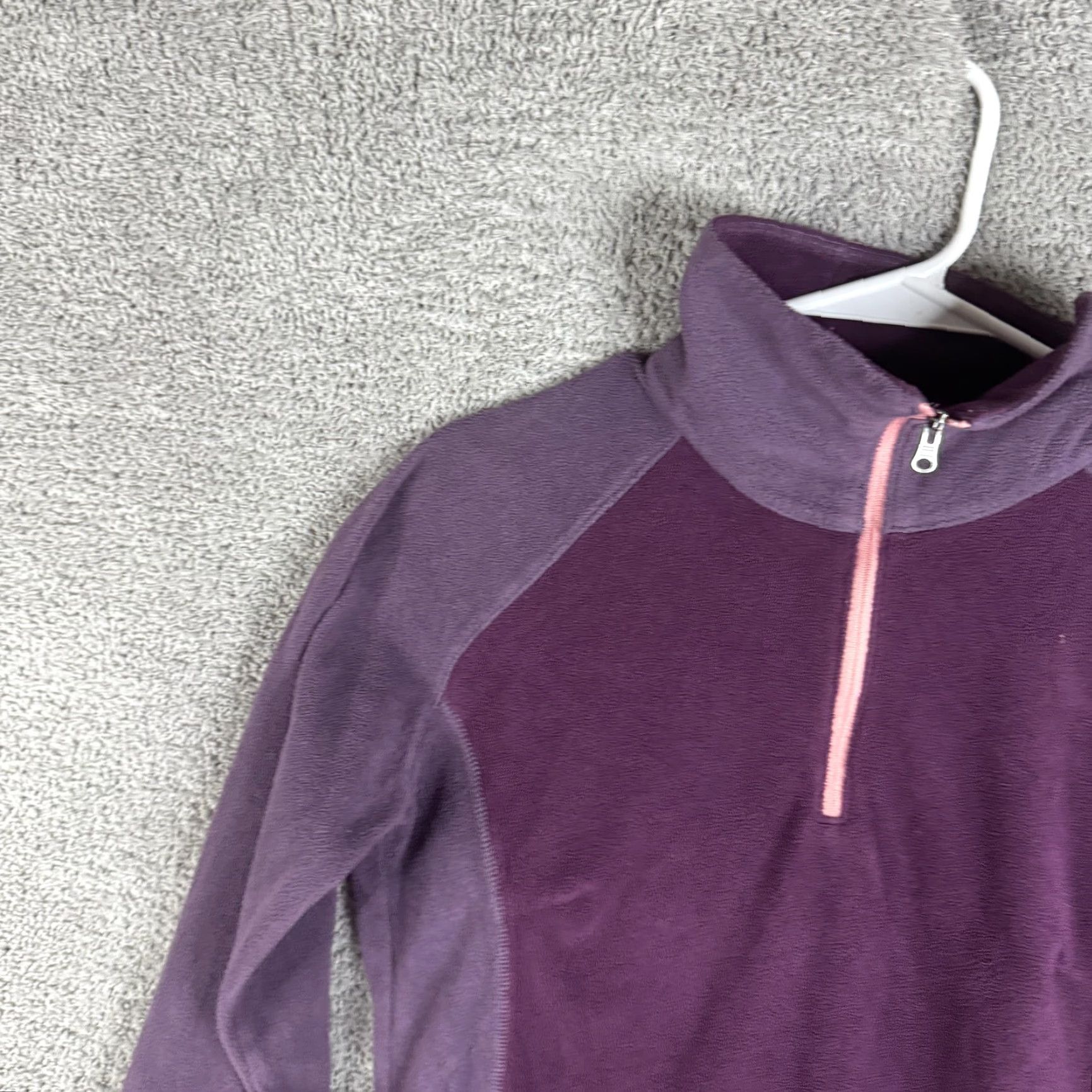 Vintage Columbia Womens Medium Purple 1/4 Zip Fleece Mock Neck Hiking Pullover Shirt Size M / US 6-8 / IT 42-44 - 5 Thumbnail