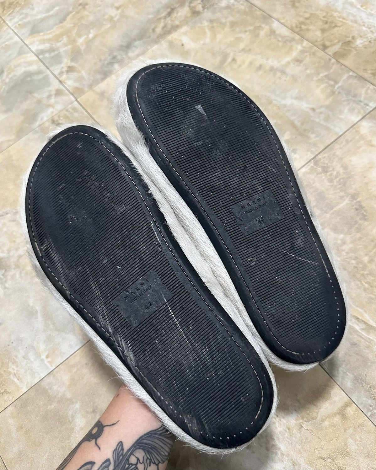 Marni Marni Fussbet Sabot Calf-Hair Slippers Size US 10 / EU 43 - 4 Thumbnail