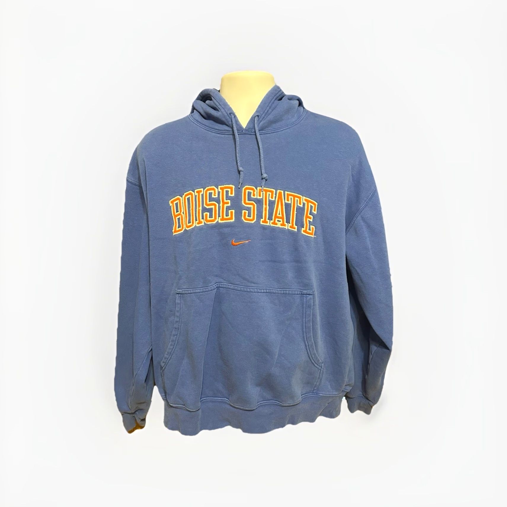 Nike VINTAGE Nike Hoodie Mens XL Blue Boise State Center Swoosh Kangaroo Pocket 2000s Size US XL / EU 56 / 4 - 4 Thumbnail
