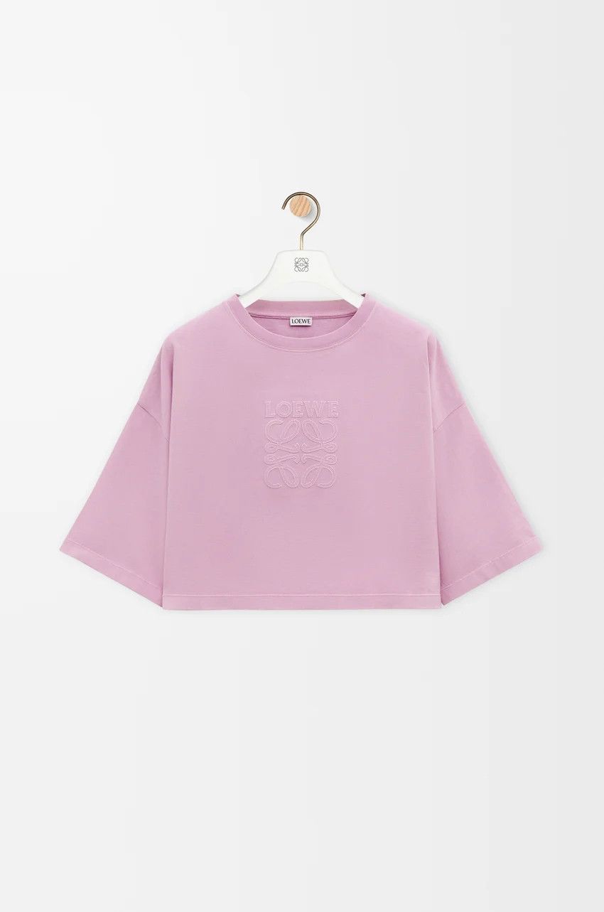 Loewe o1loc1c0525 Cropped T-Shirt In Cotton in Purple Size XS / US 0-2 / IT 36-38 - 1 Thumbnail