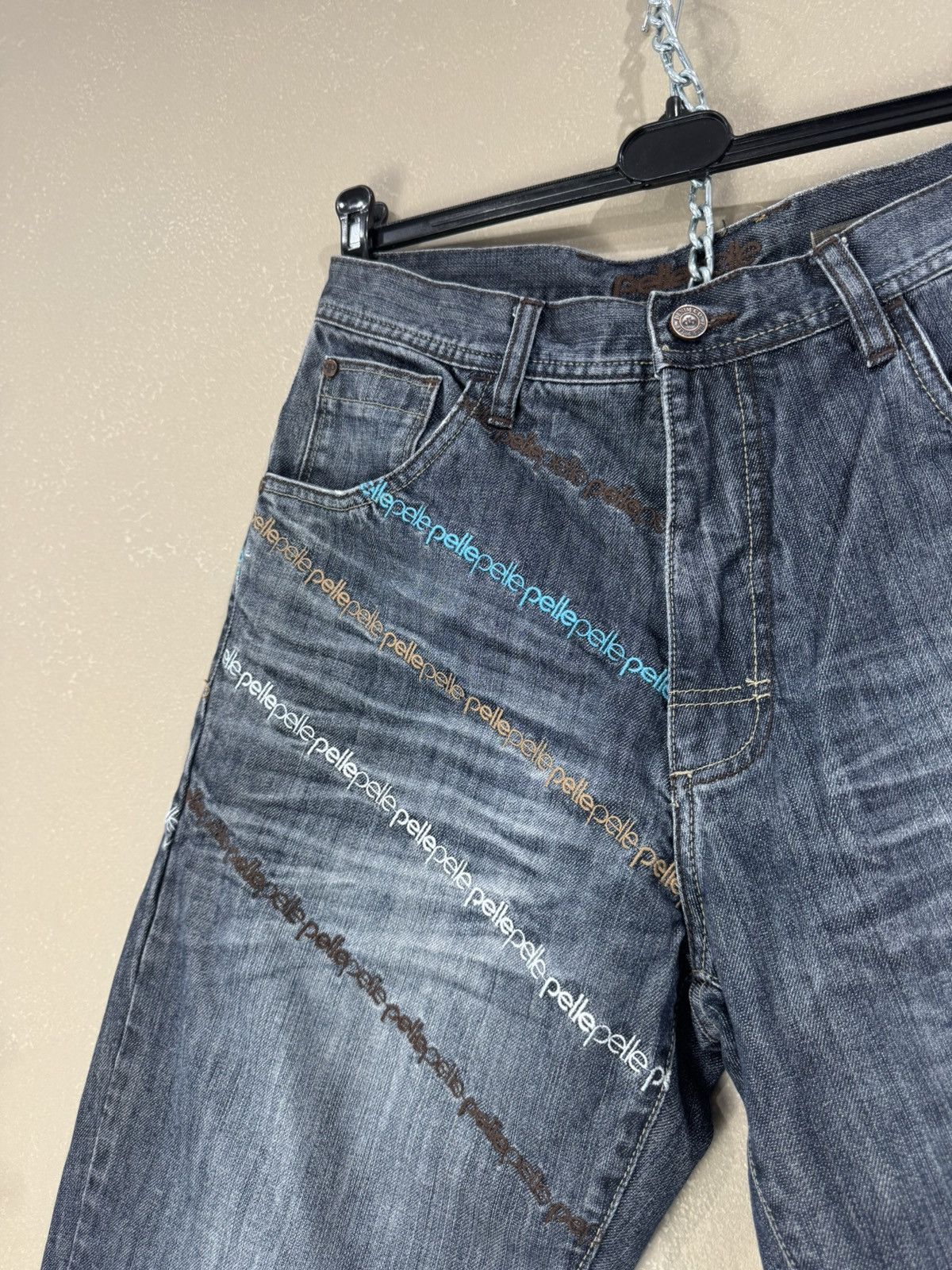 Pelle Pelle Crazy Vintage Y2K Pelle Pelle Baggy Jeans Embroidered Skater Size US 34 / EU 50 - 6 Thumbnail
