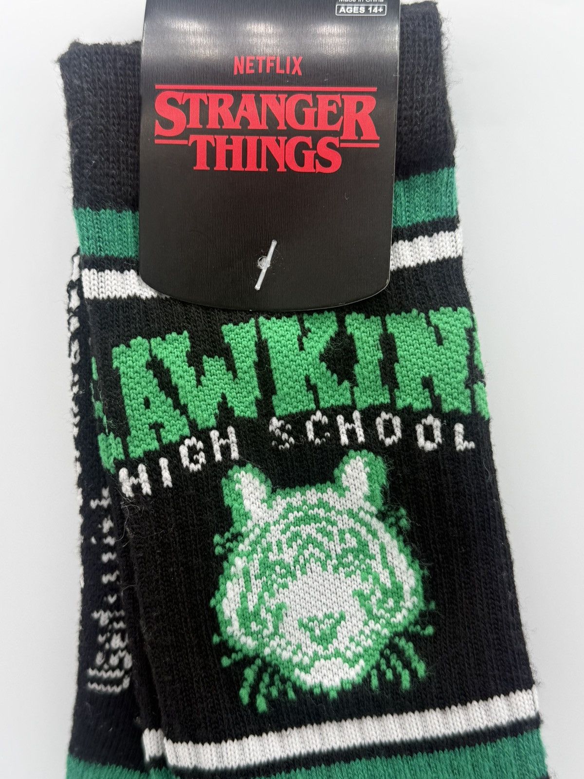 Other Netflix Stranger Things Hawkins High Tigers Crew Socks Size ONE SIZE - 2 Thumbnail