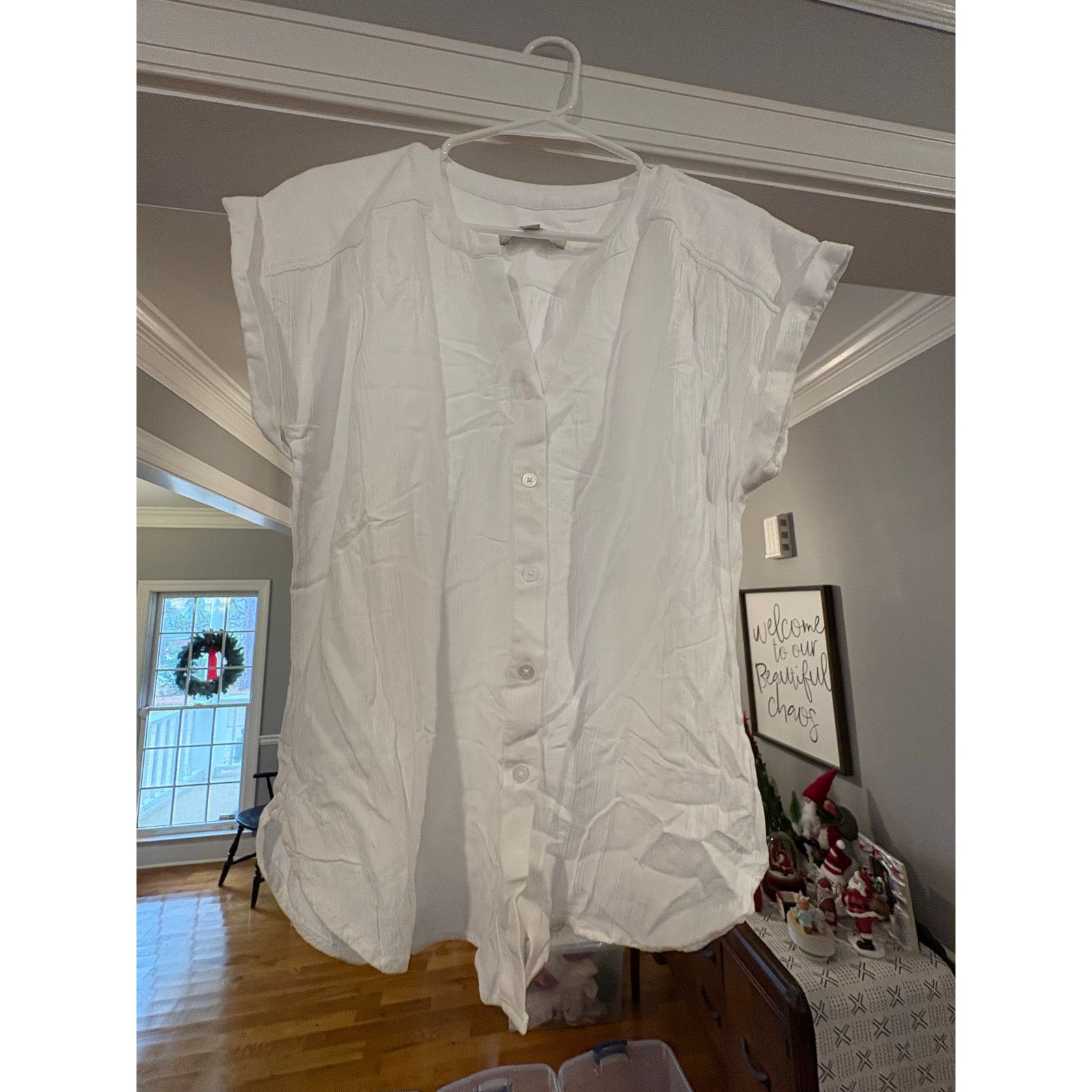 Loft LOFT Women’s Button Front Blouse Size Small Short Sleeve Size S / US 4 / IT 40 - 2 Thumbnail