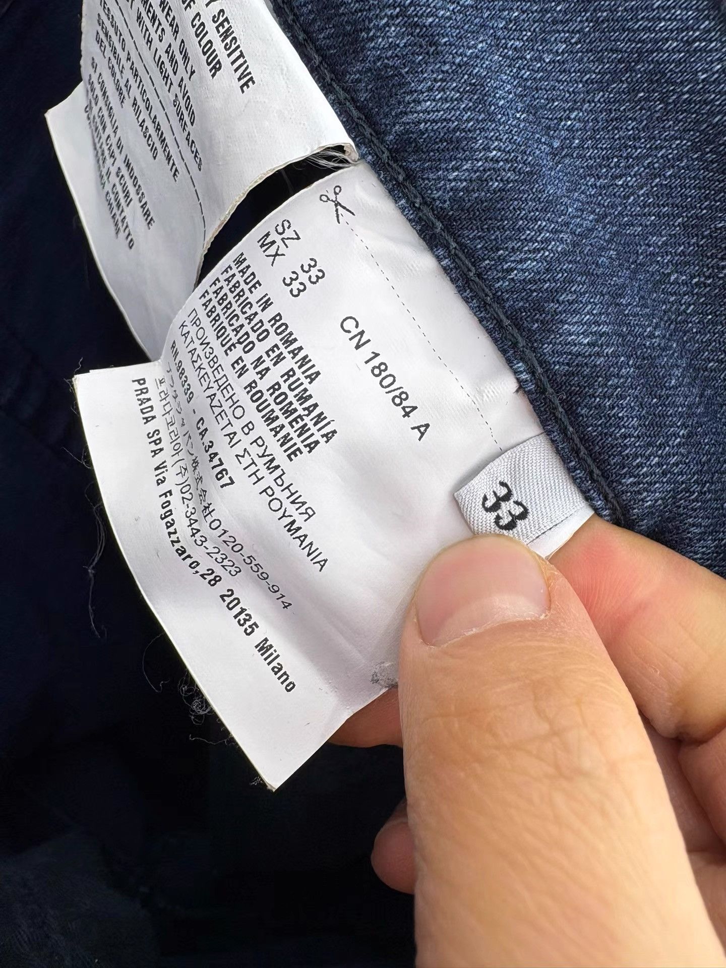 Prada PRADA Men's Ink Blue Jeans K29 Size US 33 - 6 Thumbnail