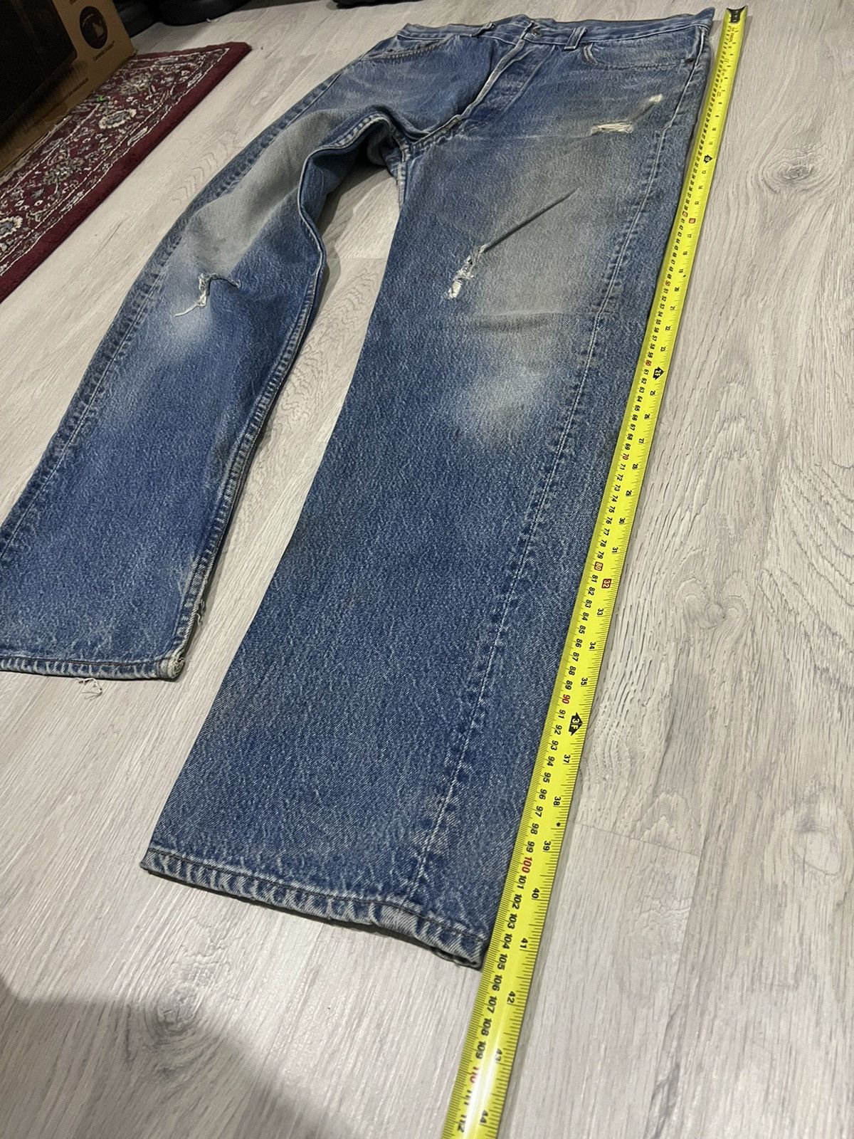 Levi's × Vintage Jeans 90’s Levi’s 501 Vintage Distressed Size US 33 - 15 Thumbnail