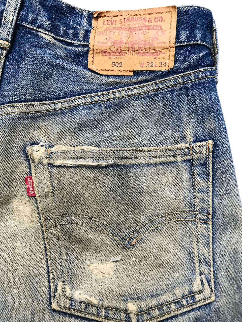 Levi's Vintage Levis 502 Big E Salvage Denim Size US 32 / EU 48 - 5 Thumbnail