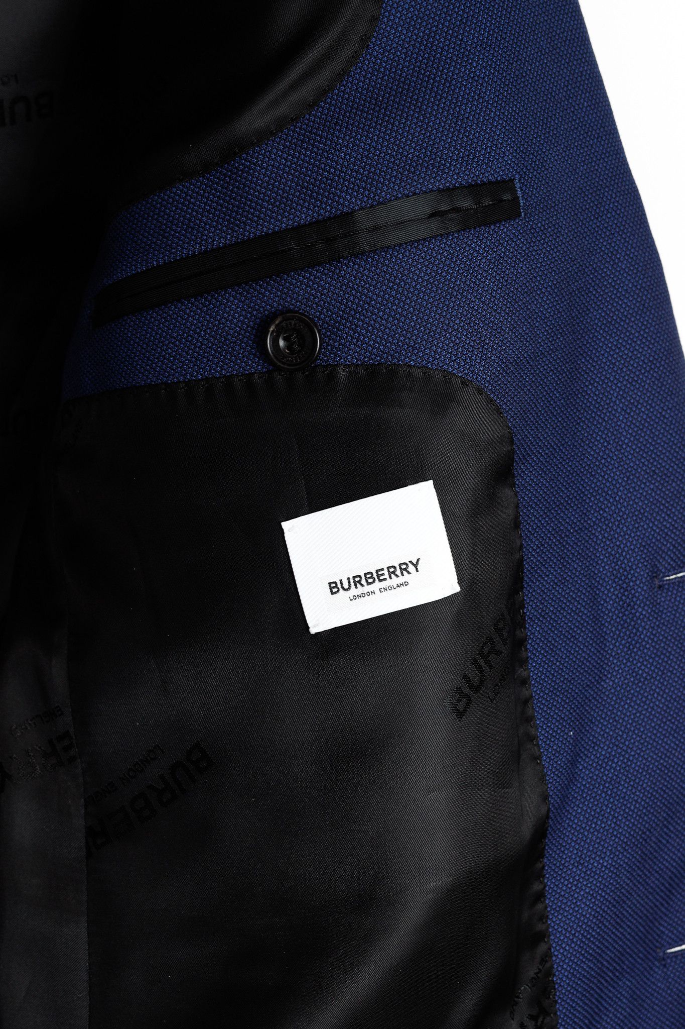 Burberry Burberry Blue Classic Fit Birdseye Wool Tailored Jacket Size 54R - 4 Thumbnail